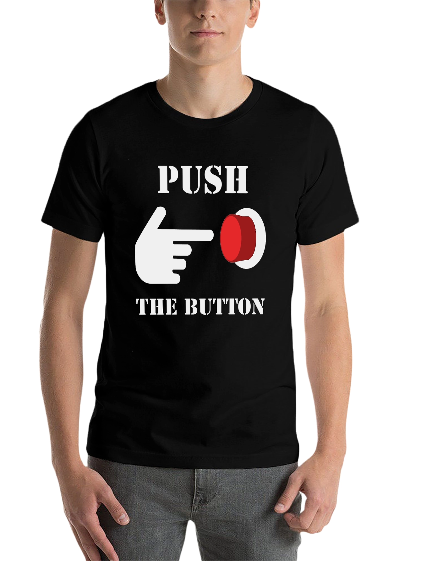 Black Push The Button Graphic Tee view 7