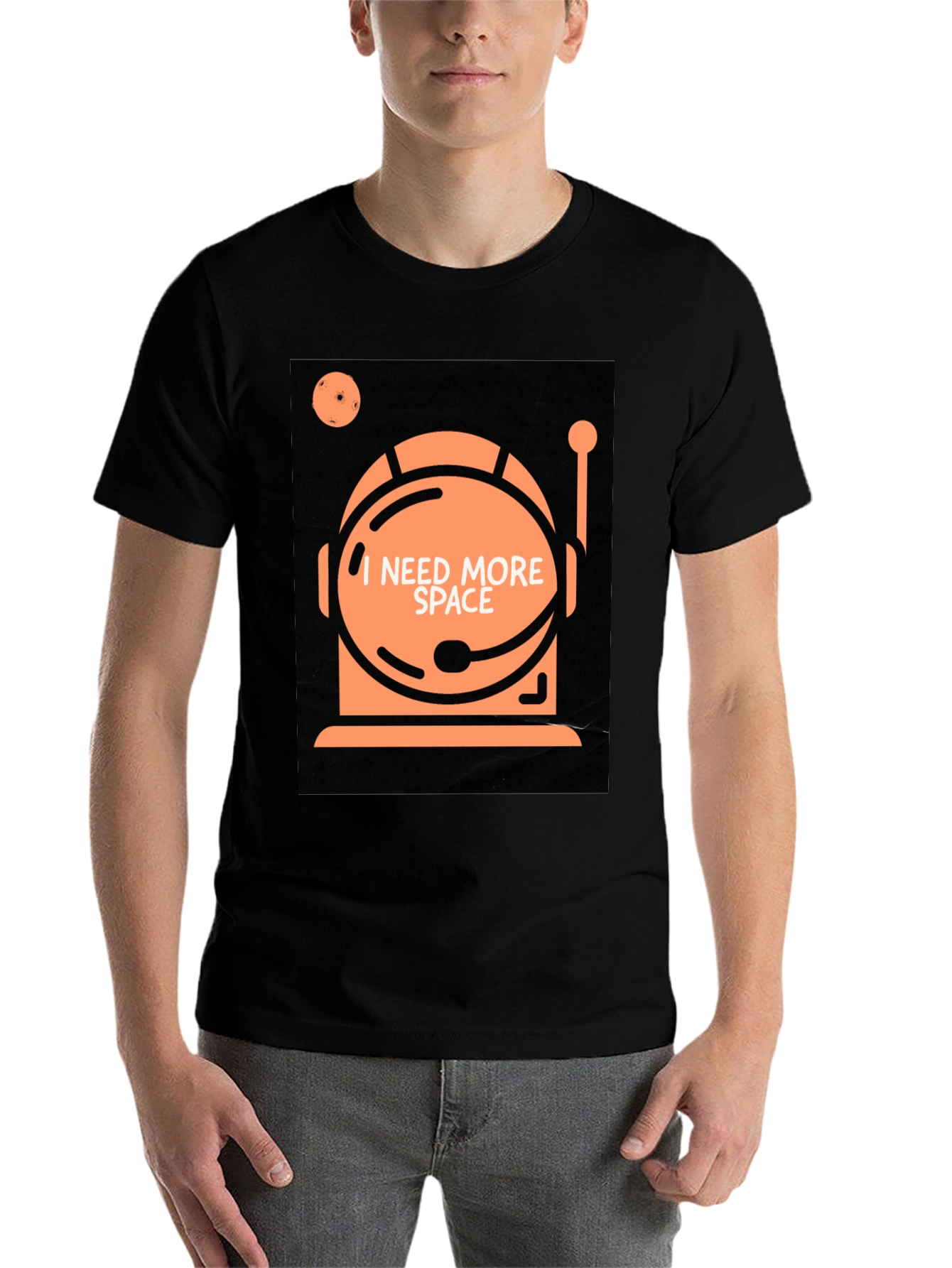 Black I Need More Space T-Shirt - Astronaut Graphic Tee view 7