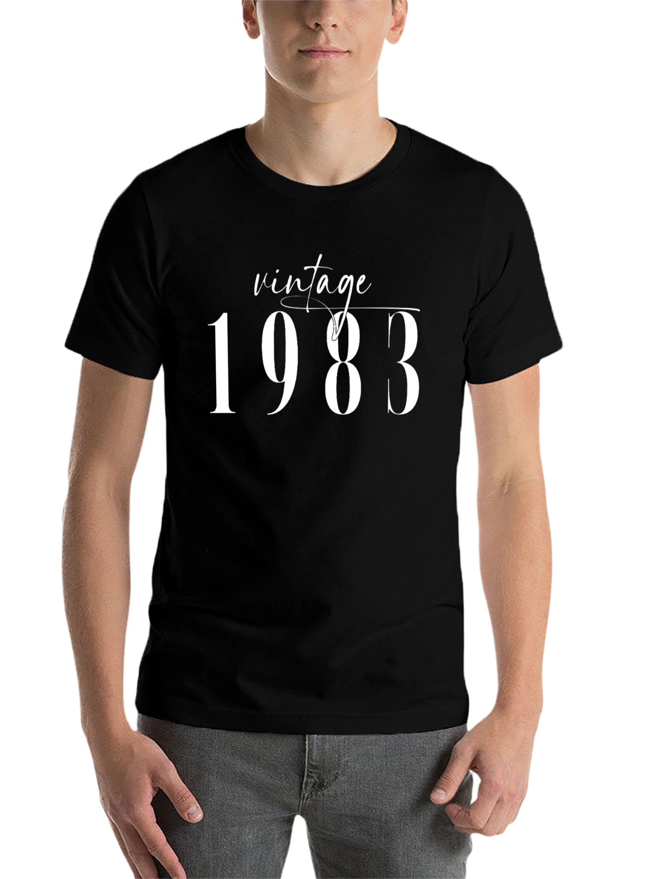 Black Vintage 1983 T-Shirt - Birthday Gift view 7