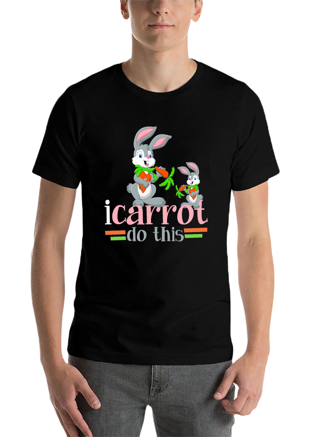 Black I Carrot Do This T-Shirt Bunny Tee view 7