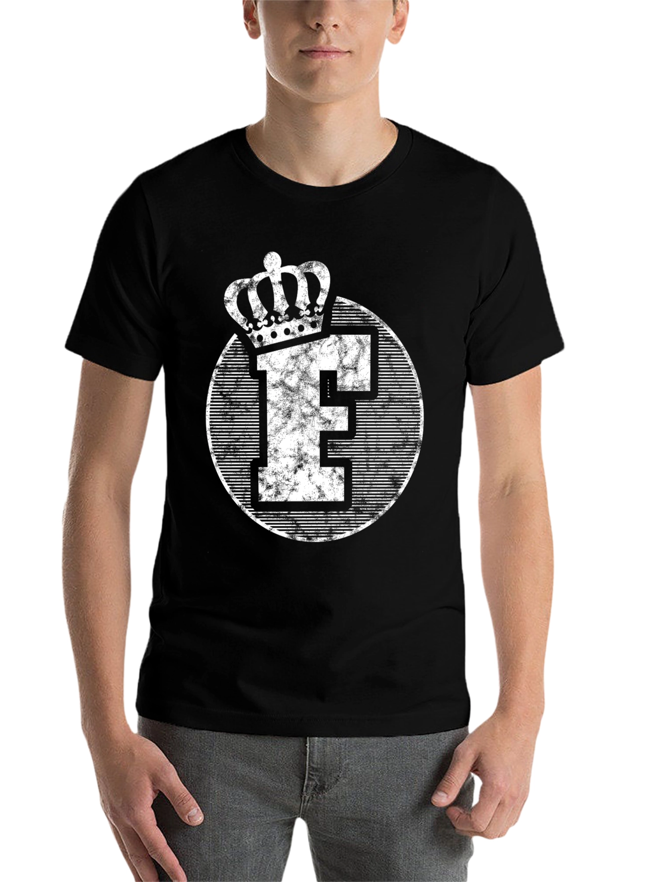 Black King Letter F Crown Graphic Tee view 7