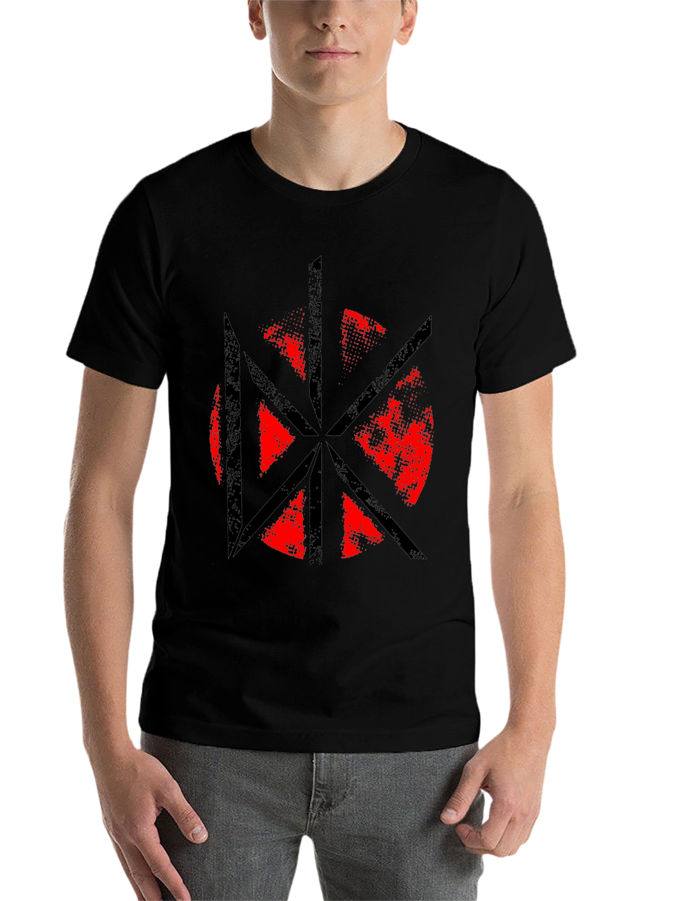Black Distressed Graphic Tee - Punk Rock Style view 7