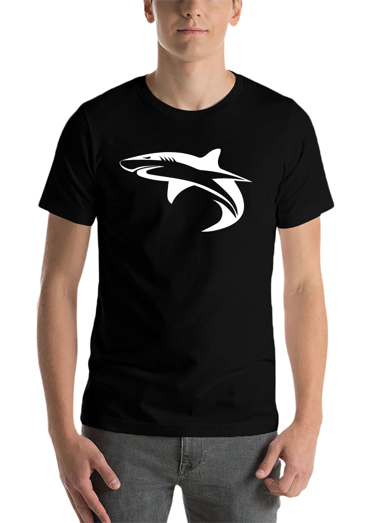 Black Shark Graphic Tee - Men's Black T-Shirt view 7