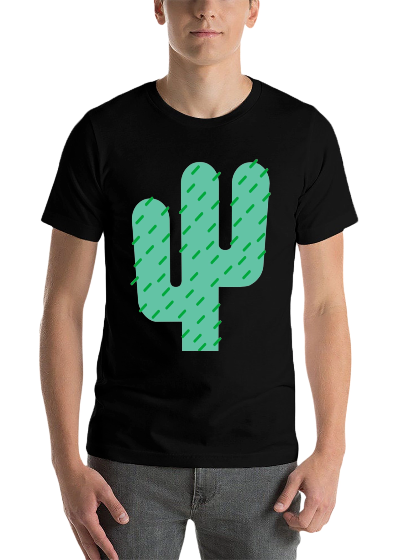 Black Cactus Graphic Black Tee - Stylish Desert Vibes view 7