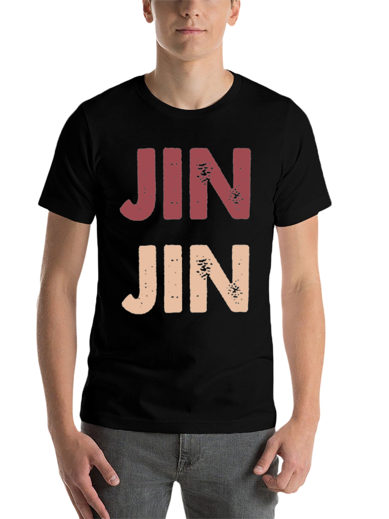 Black Retro Style JIN Graphic Tee view 7