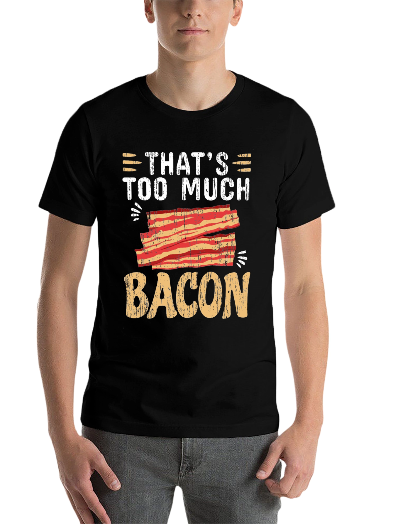 Black That's Too Much Bacon Graphic T-Shirt view 7