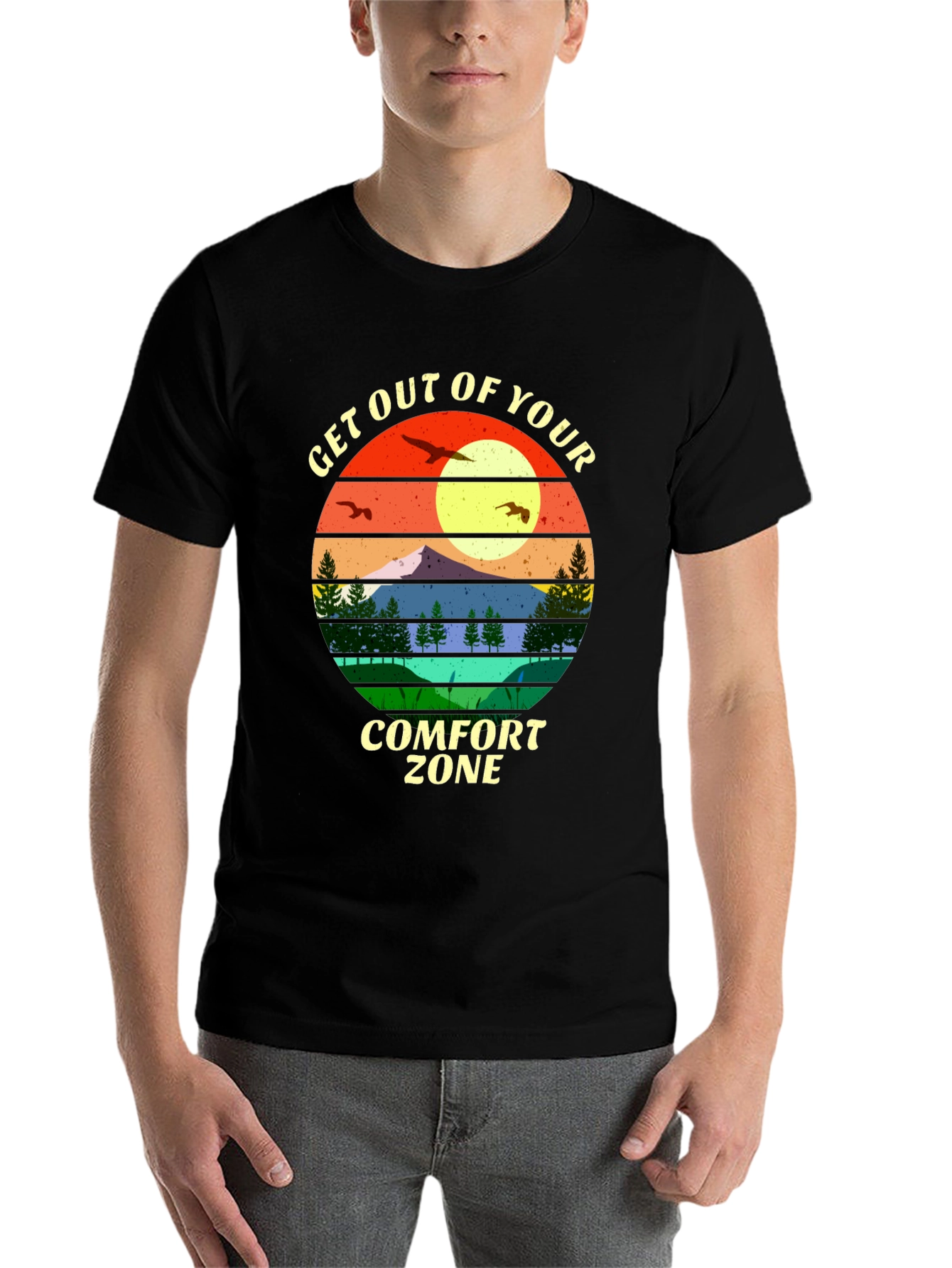Black Get Out of Your Comfort Zone Graphic Tee view 7