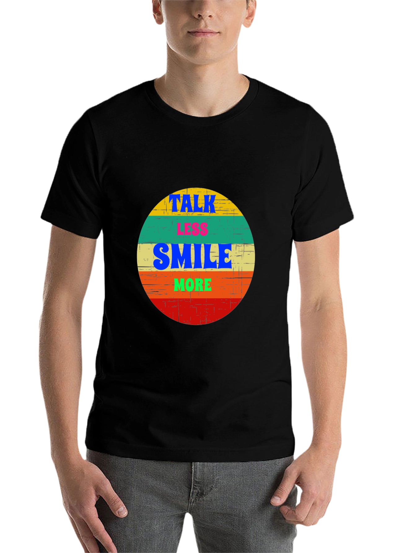 Black Talk Less Smile More Graphic Tee view 7
