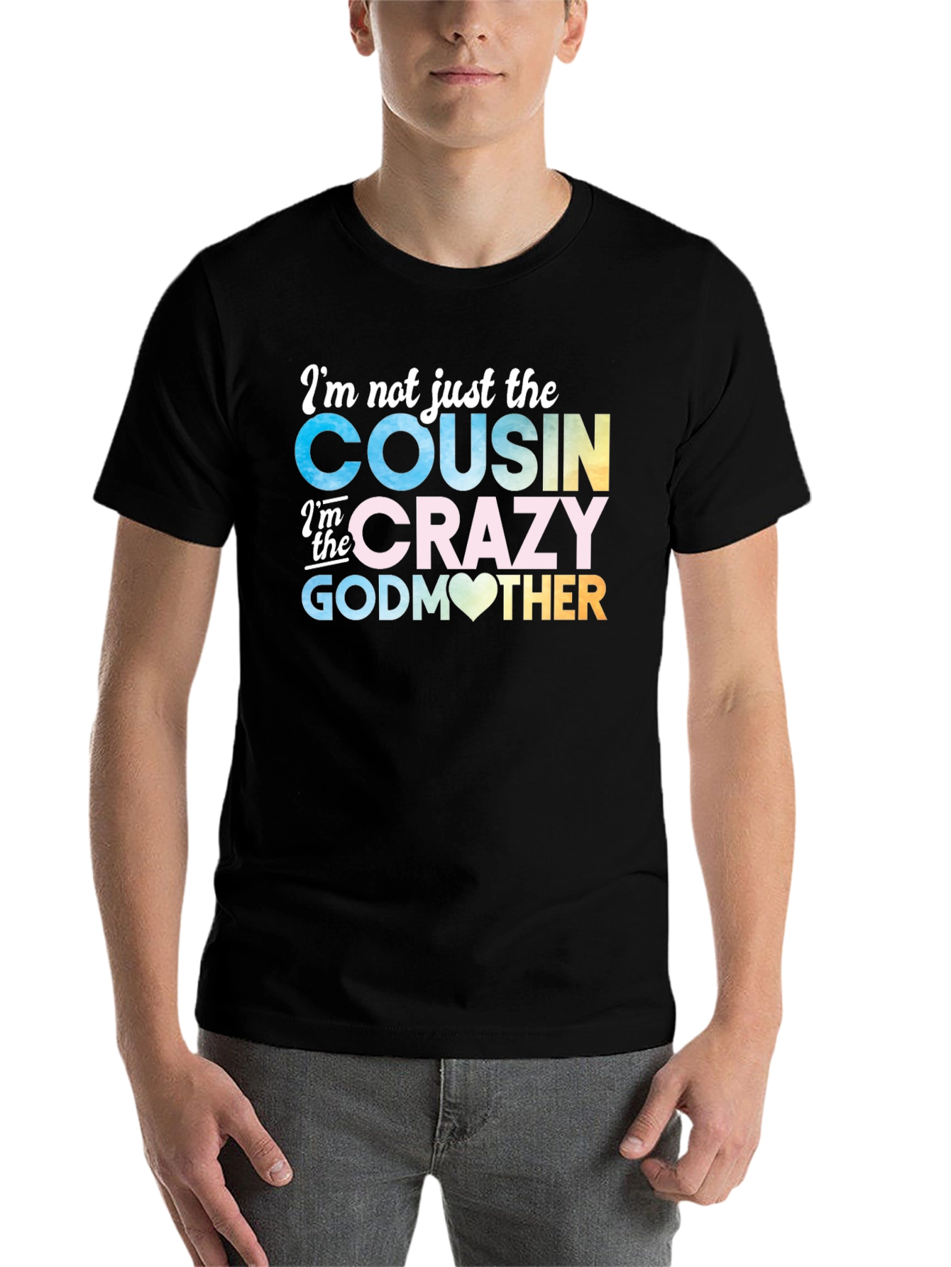 Black Crazy Godmother Cousin T-Shirt view 7