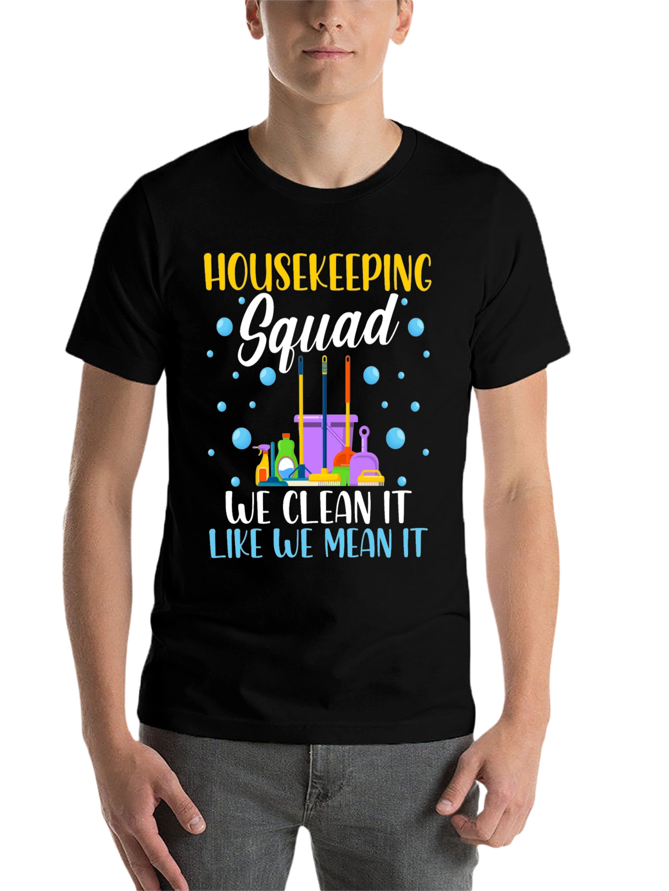 Black Housekeeping Squad Graphic T-Shirt view 7