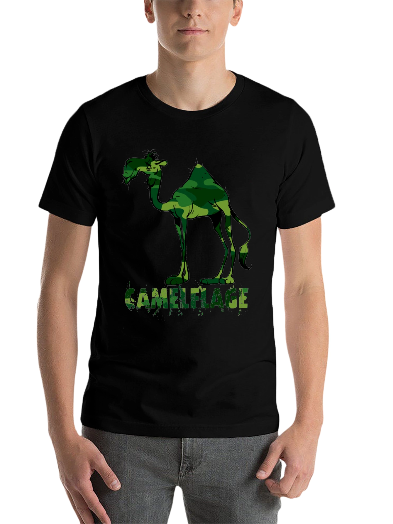 Black Camel Camouflage Graphic T-Shirt - Unique Design view 7