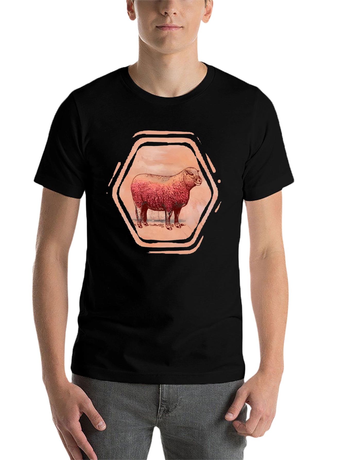 Black Sheep Graphic Tee - Unique Hexagon Design view 7
