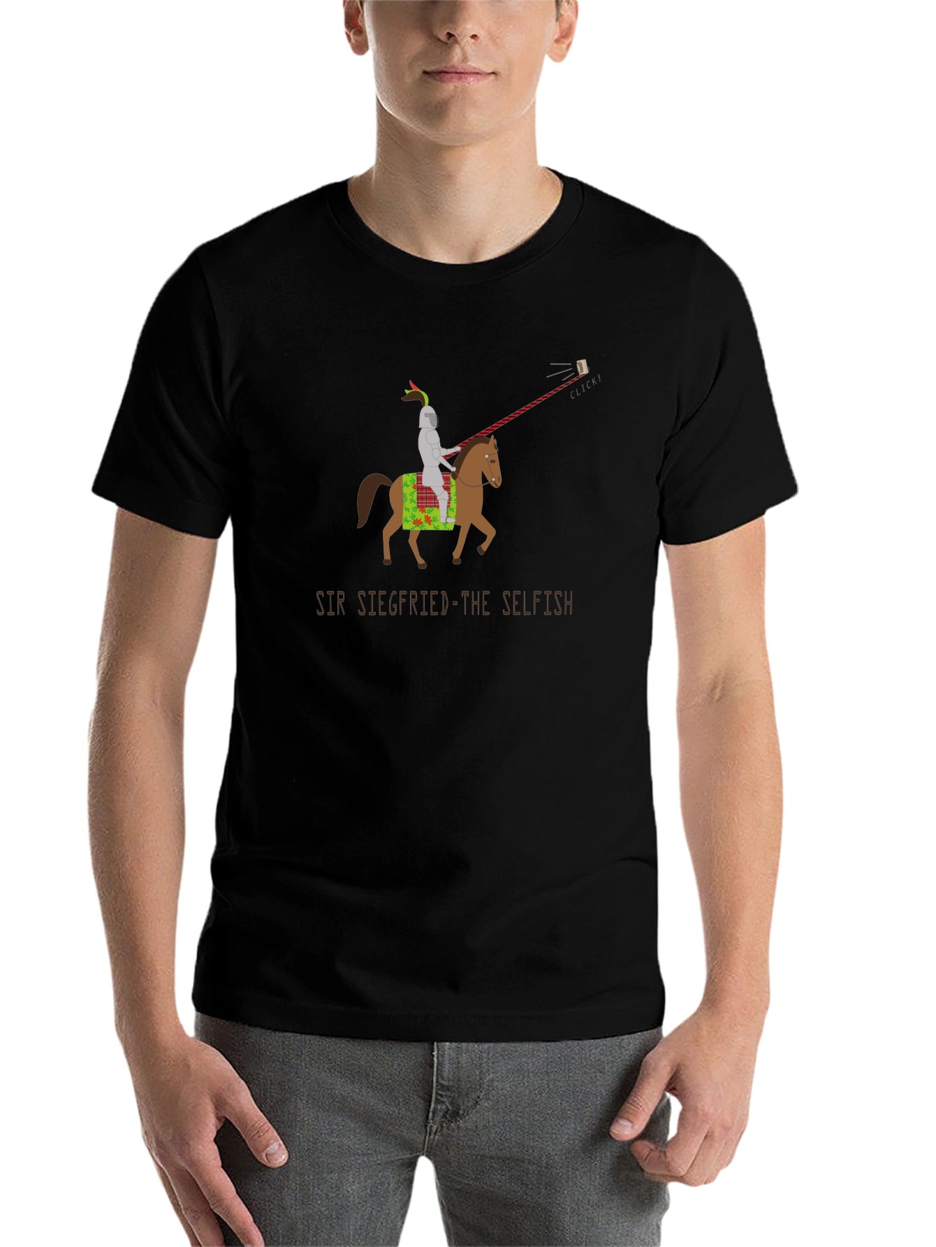 Black Sir Siegfried Selfie T-Shirt view 7