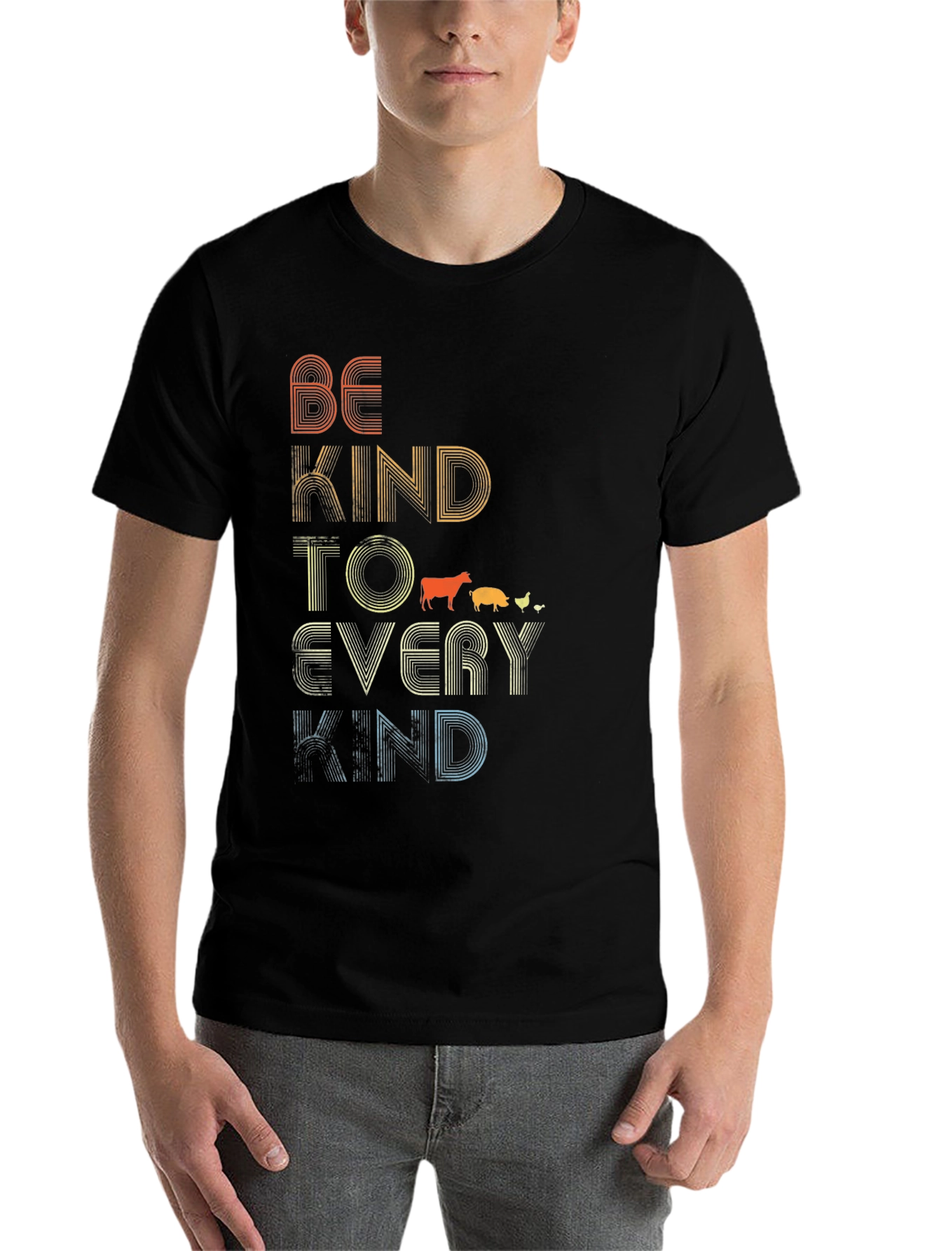 Black Be Kind to Every Kind Graphic T-Shirt view 7