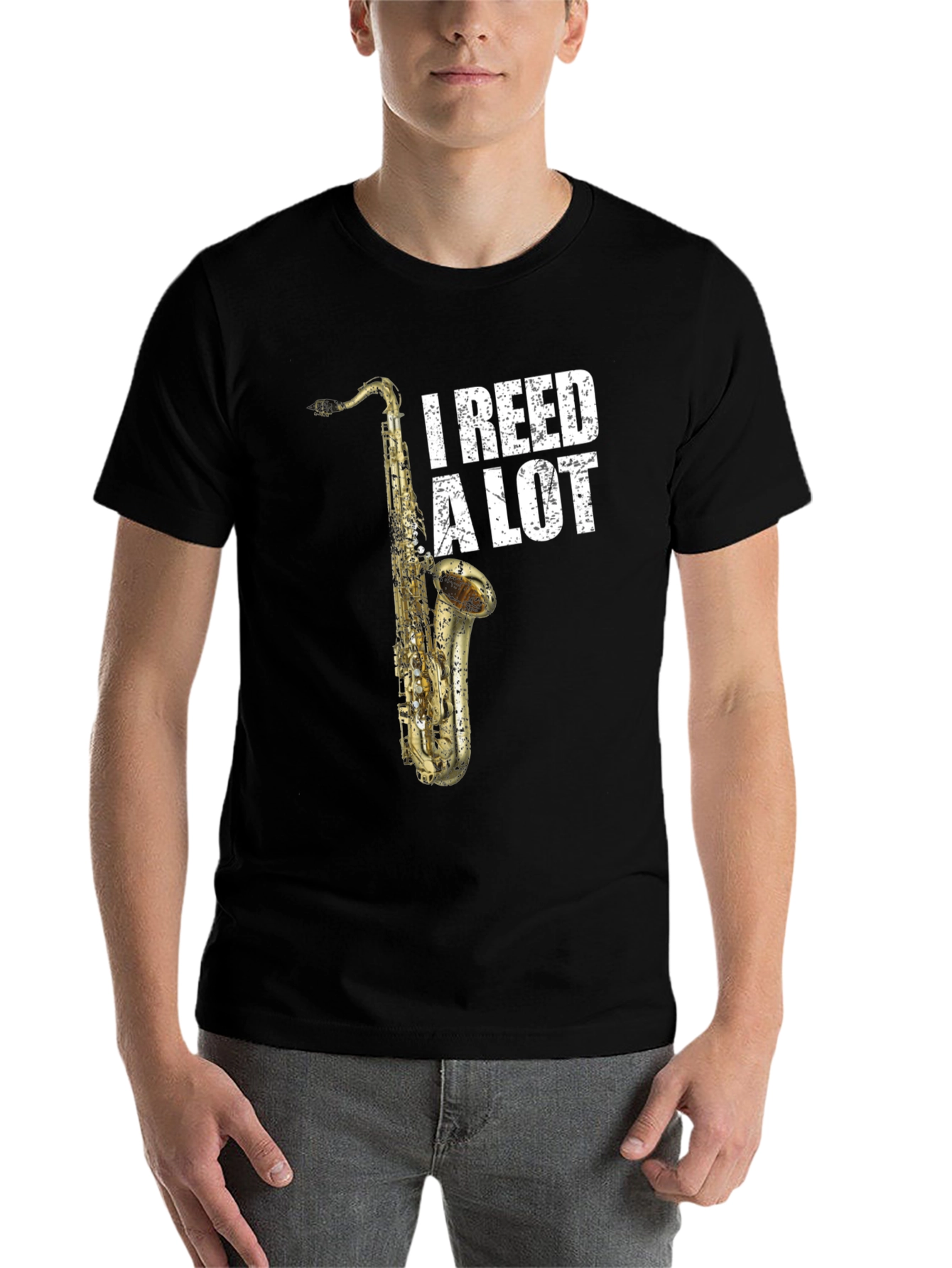 Black I Reed A Lot Saxophone Musician T-Shirt view 7