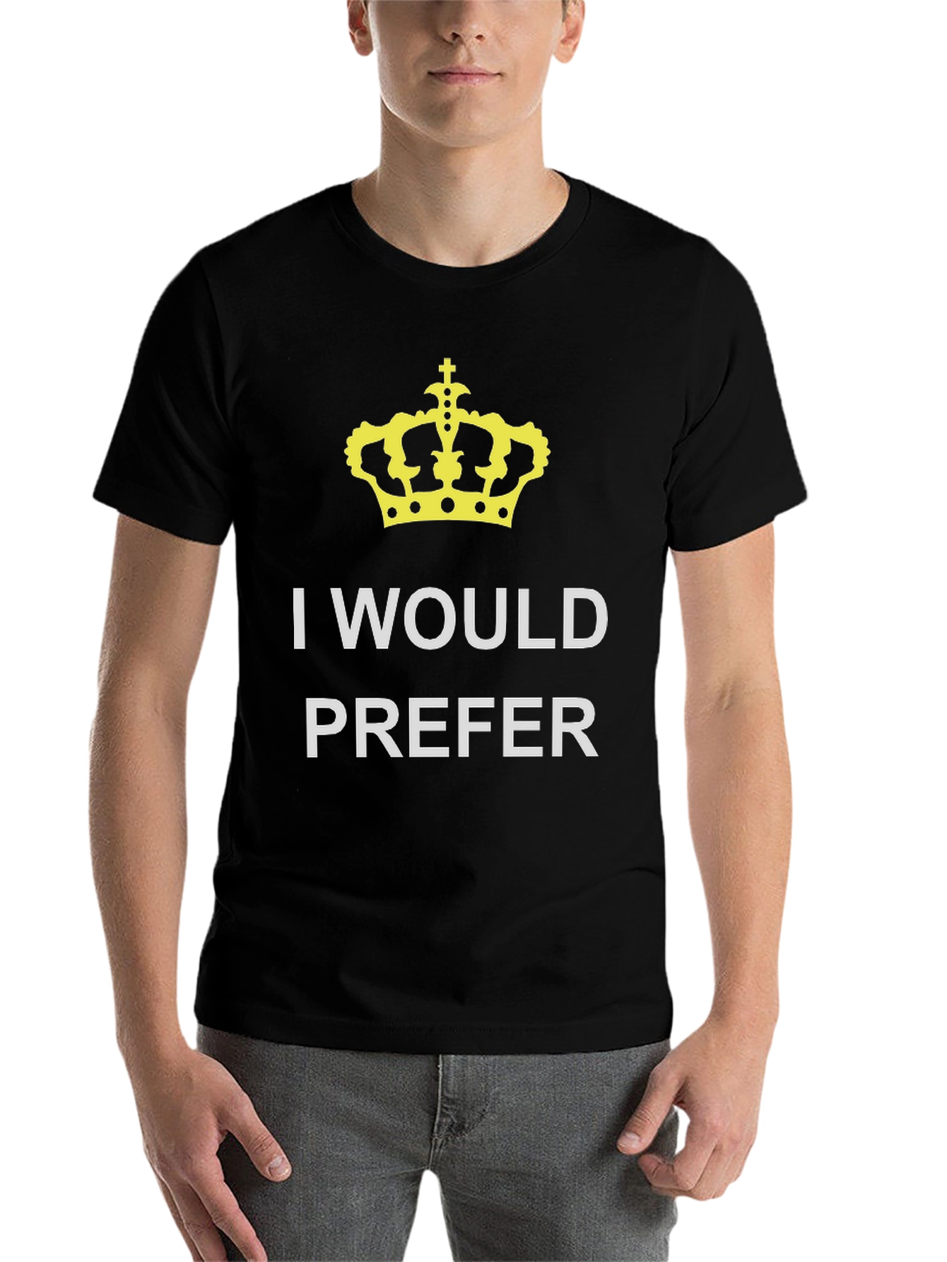 Black I Would Prefer Crown Black T-Shirt view 7
