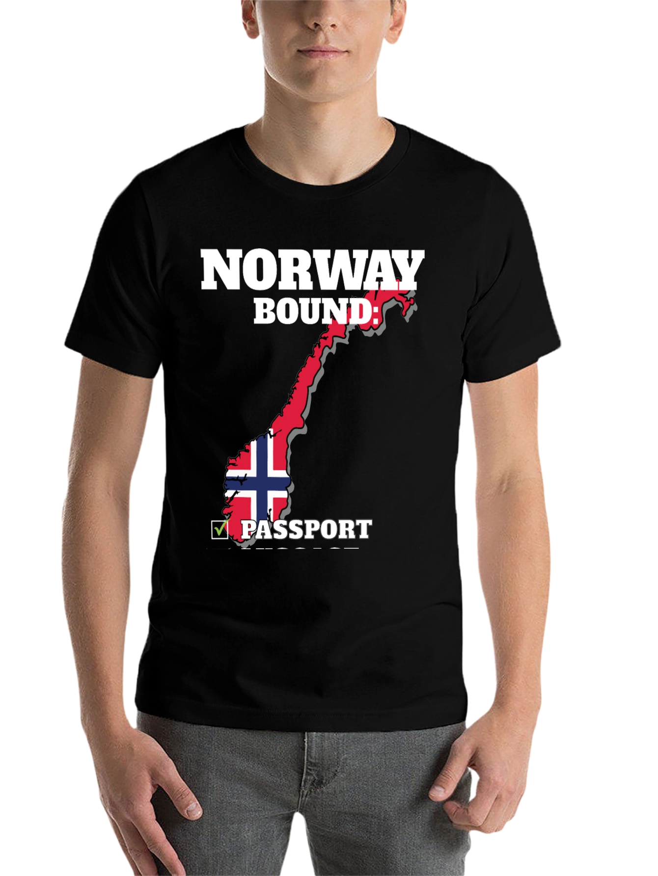 Norway Bound Passport T-Shirt - Black - 7