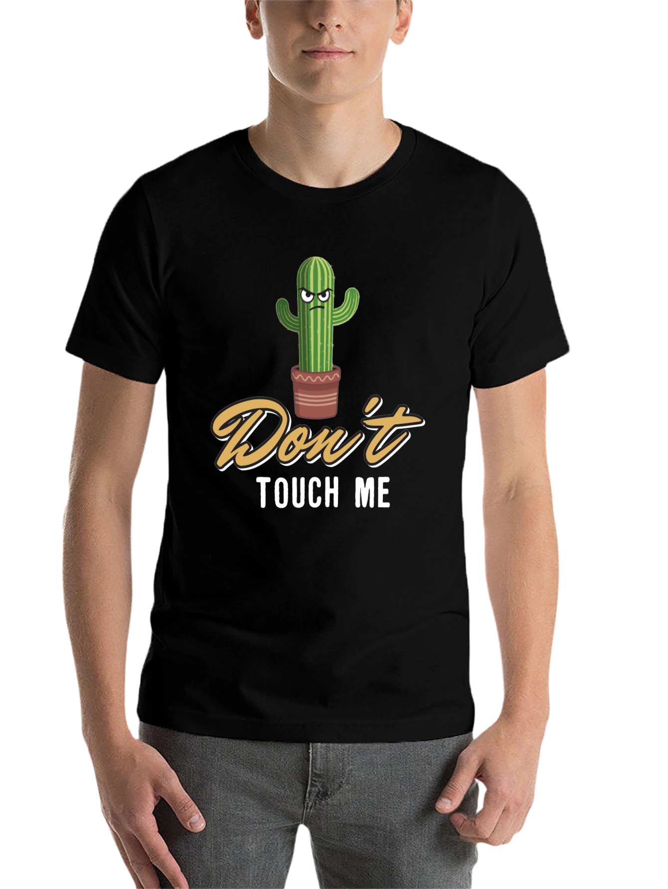 Black Don't Touch Me Cactus Graphic T-Shirt view 7