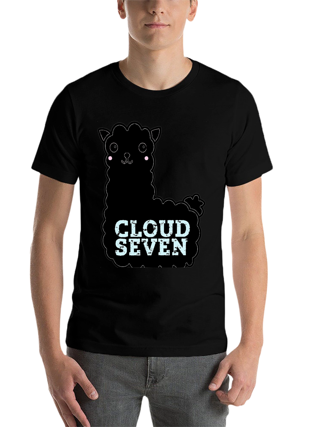 Black Cloud Seven Llama Graphic Tee view 7