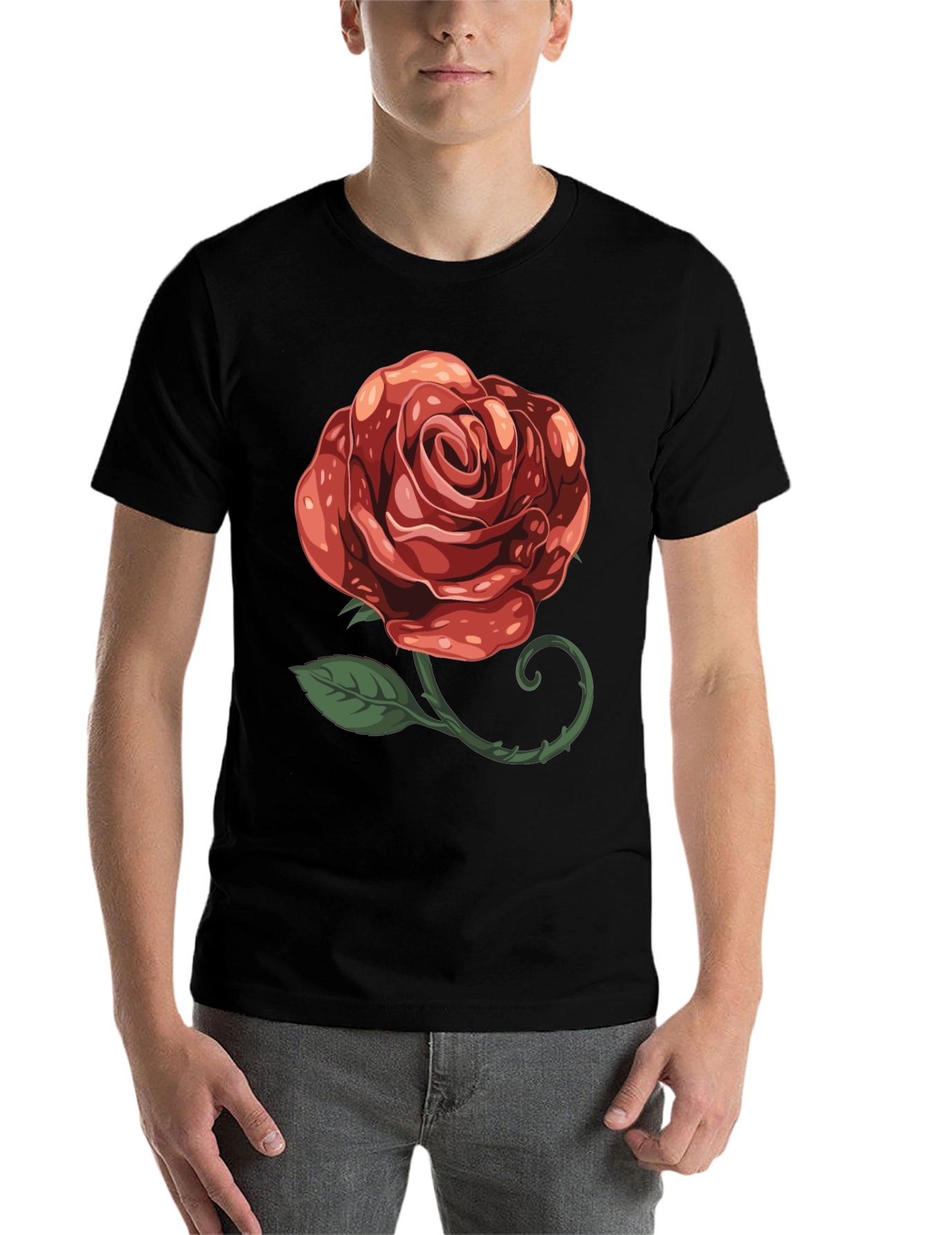 Rose Graphic T-Shirt - Stylish Floral Design - 7