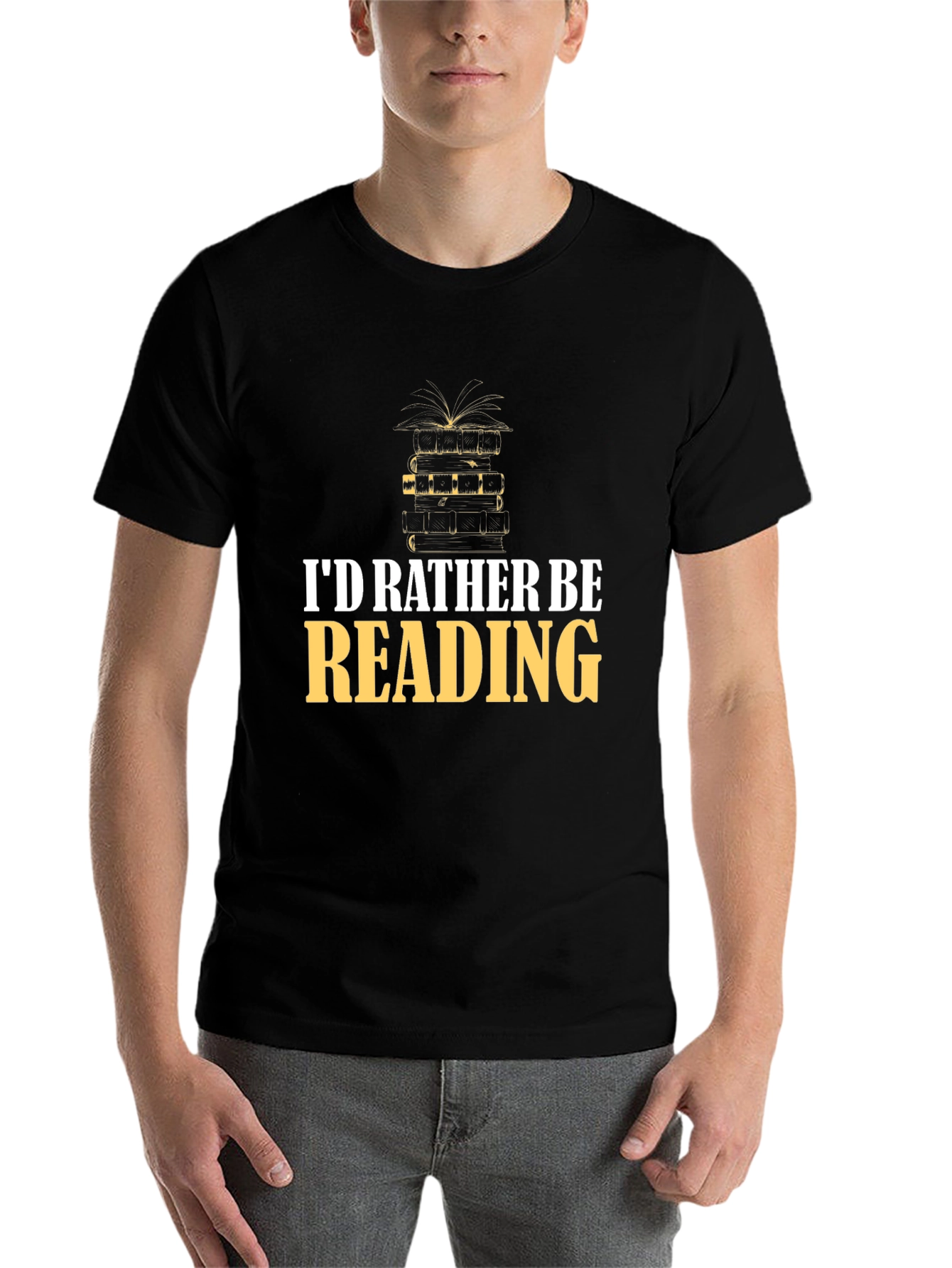 Black I'd Rather Be Reading T-Shirt view 7