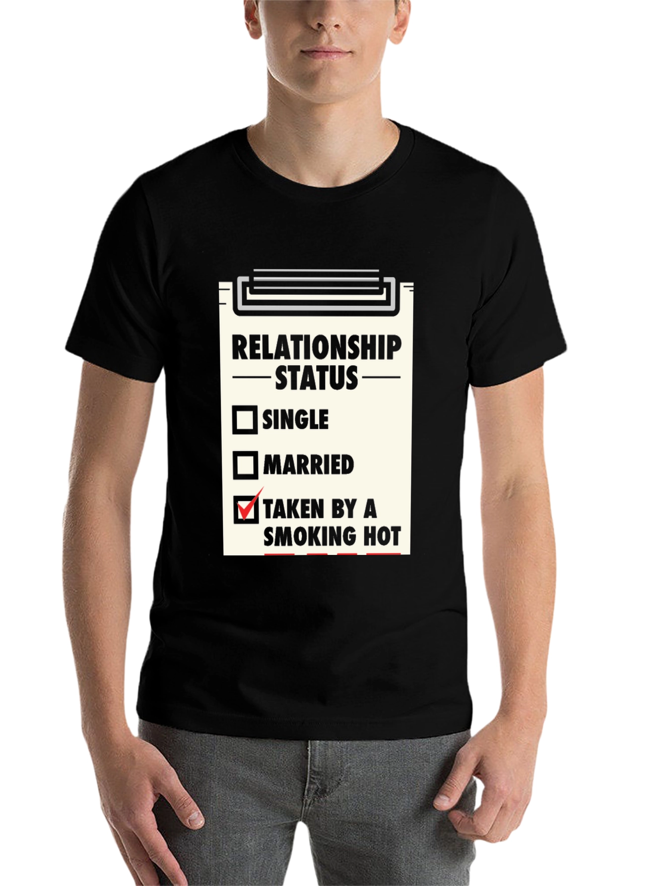 Black Relationship Status T-Shirt - Taken By a Smoking Hot view 7