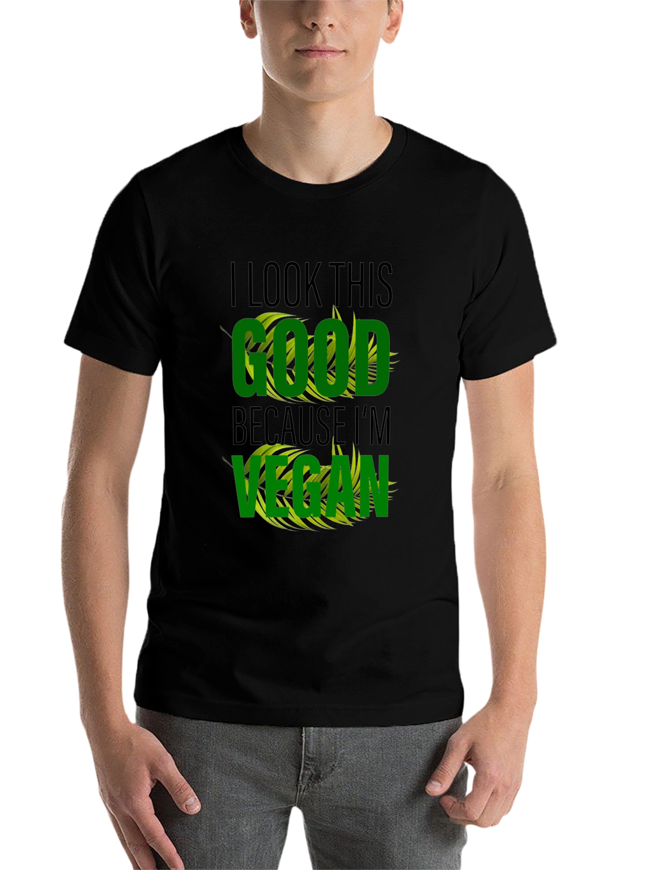 Black Vegan Lifestyle T-Shirt - I Look This Good view 7