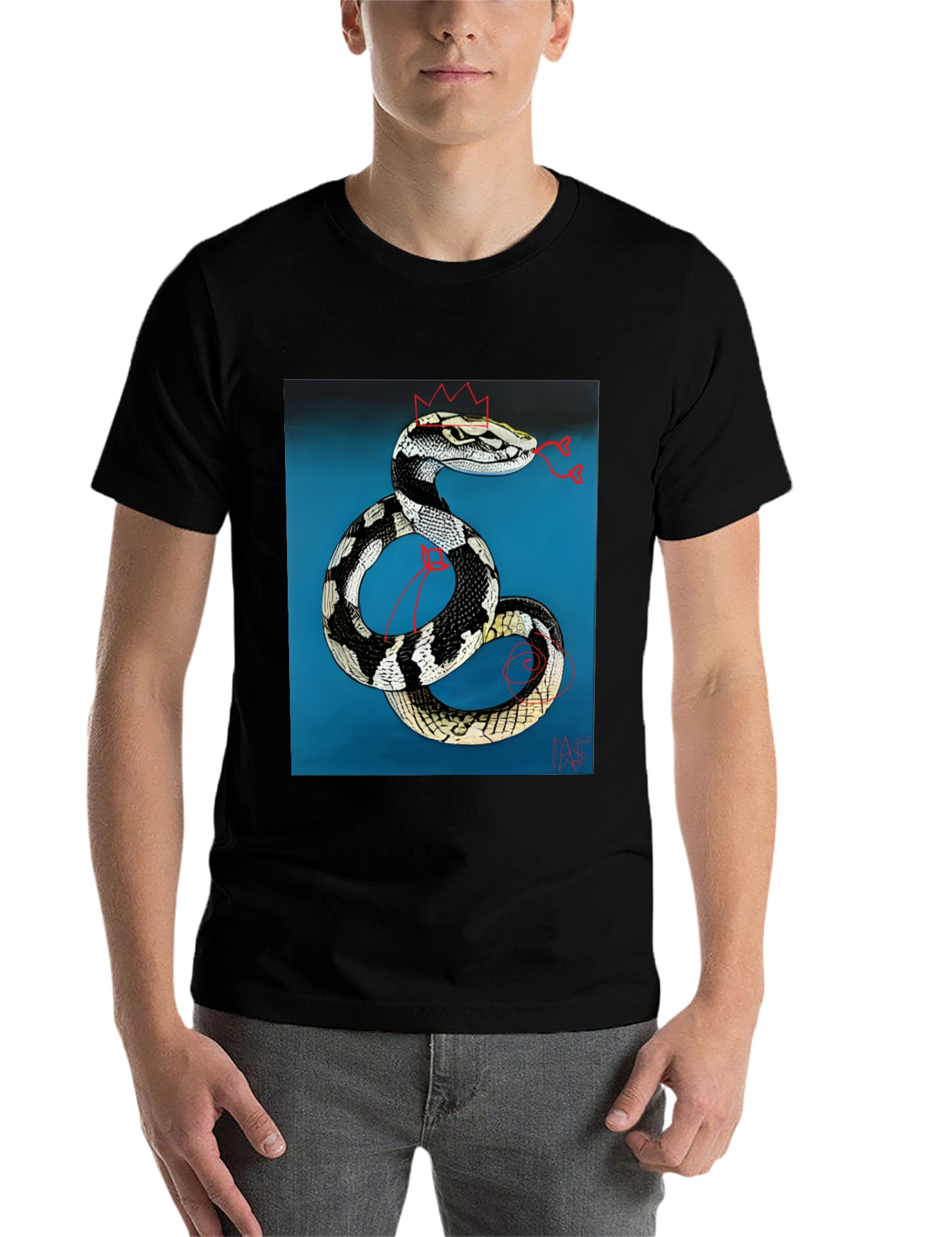Black Snake King T-Shirt - Black Graphic Tee view 7