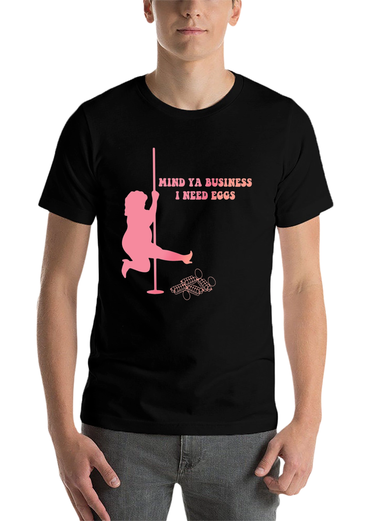 Black Mind Ya Business I Need Eggs Graphic T-Shirt view 7