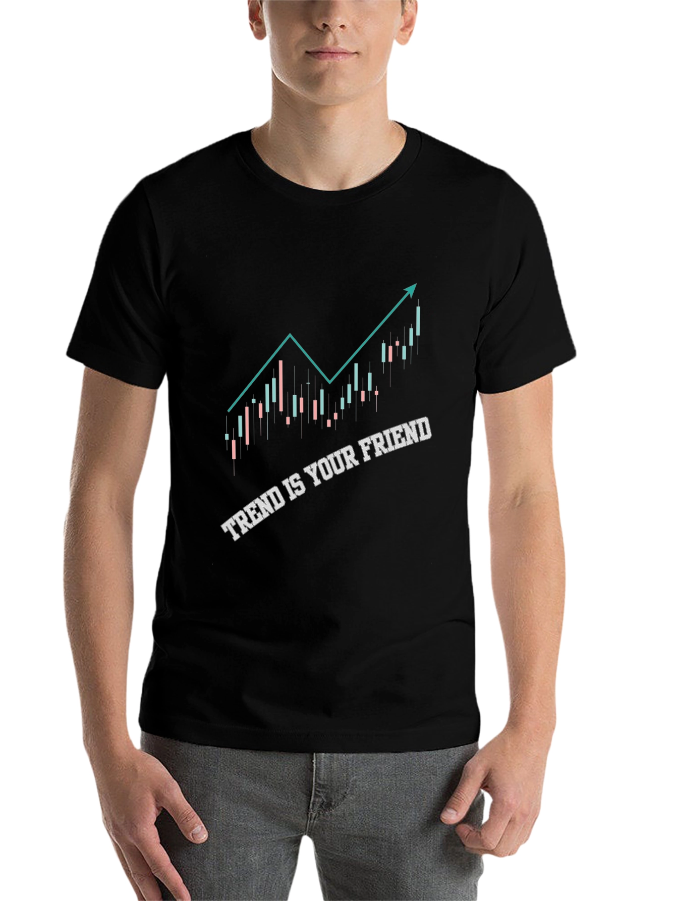 Black Trend Is Your Friend Stock Market Trader T-Shirt view 7