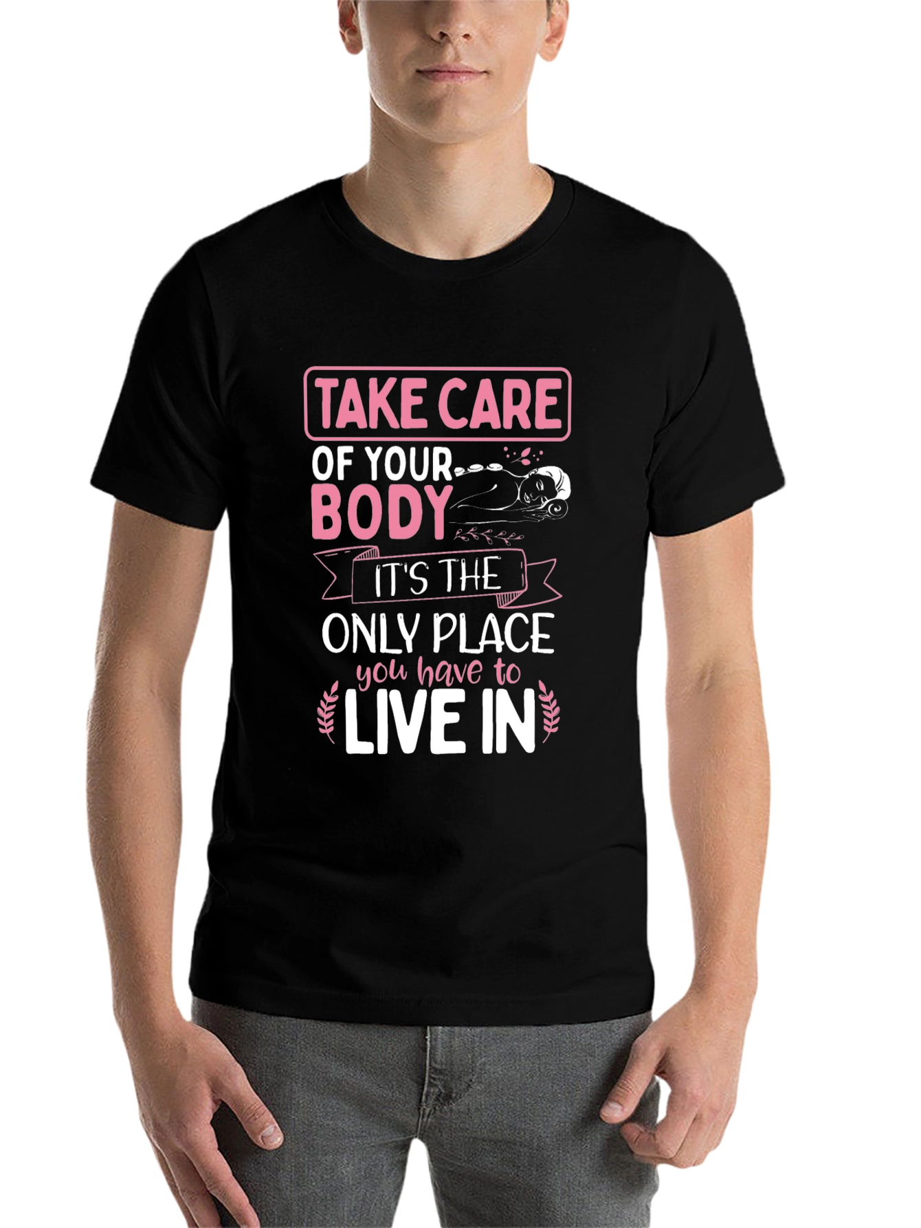 Black Take Care of Your Body T-Shirt view 7