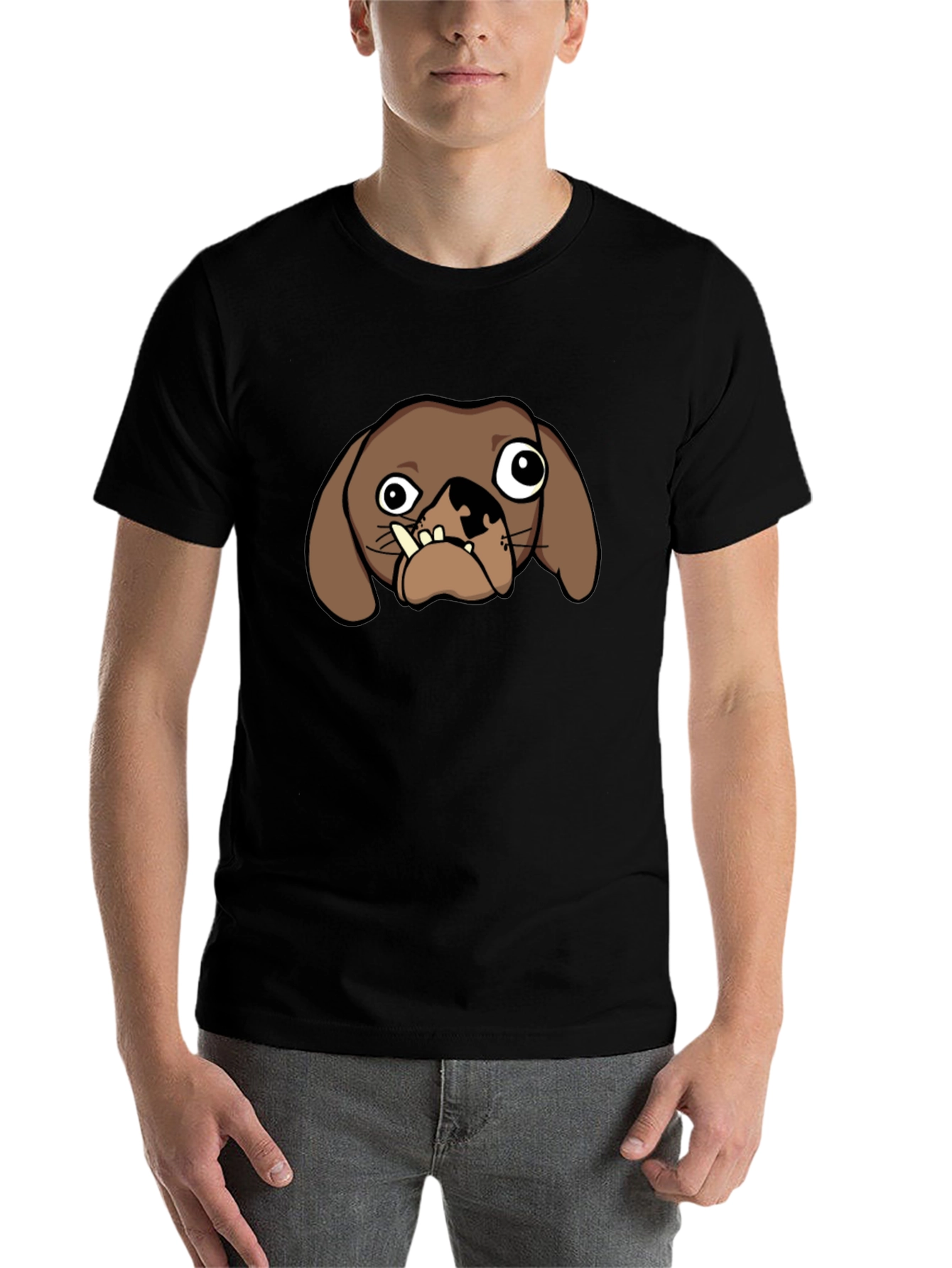 Black Funny Dog Graphic Tee - Black view 7