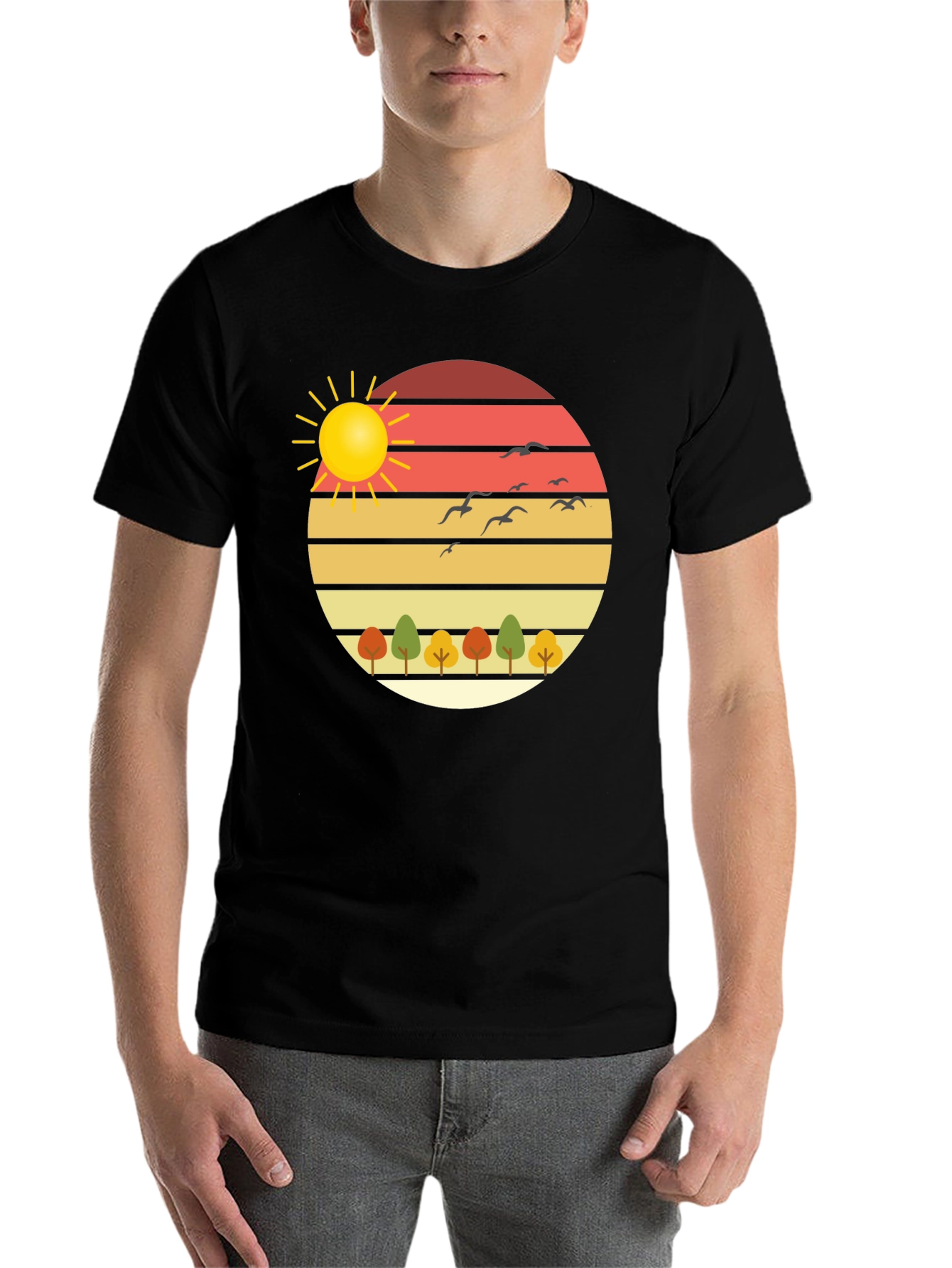 Black Nature Sunset Graphic Tee - Stylish Comfort view 7