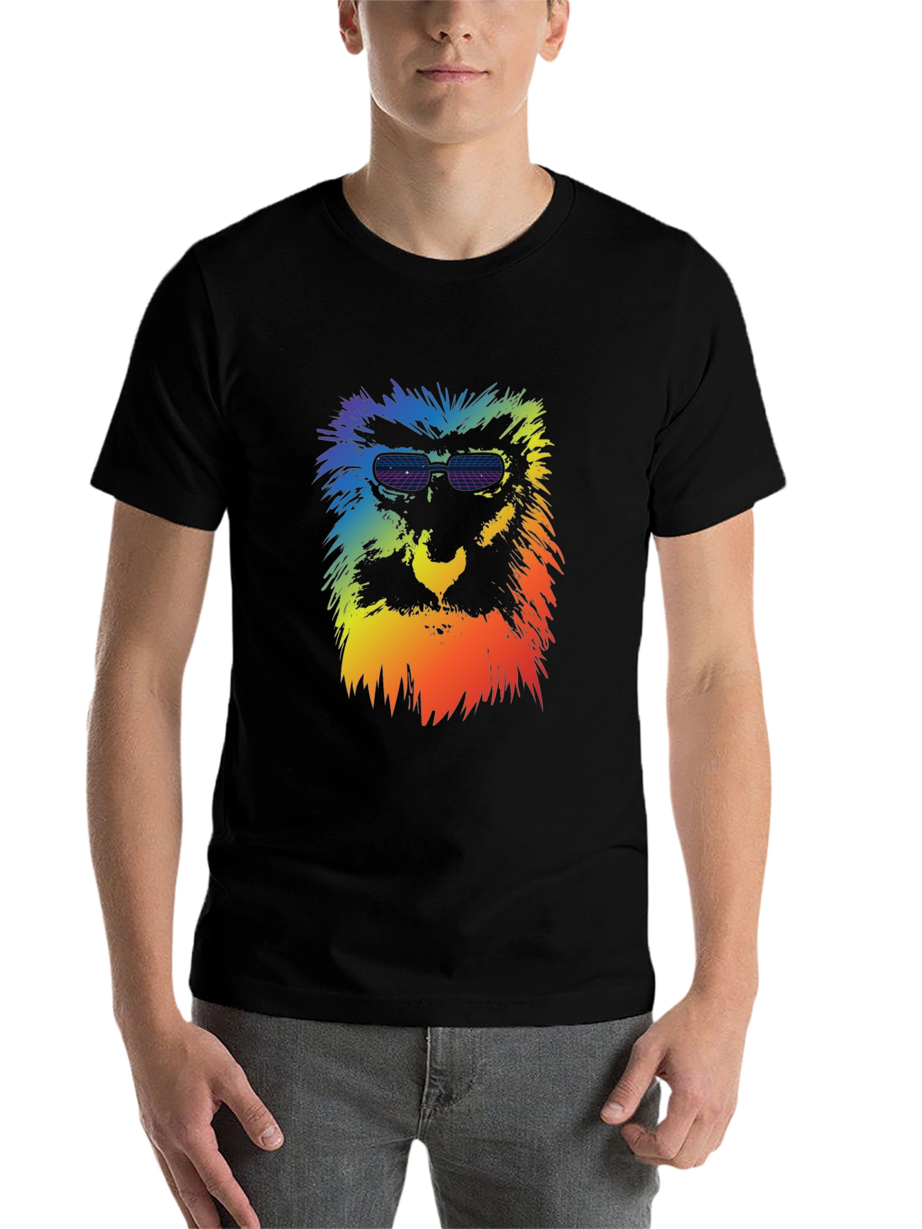 Black Retro Rainbow Ape Graphic Tee view 7