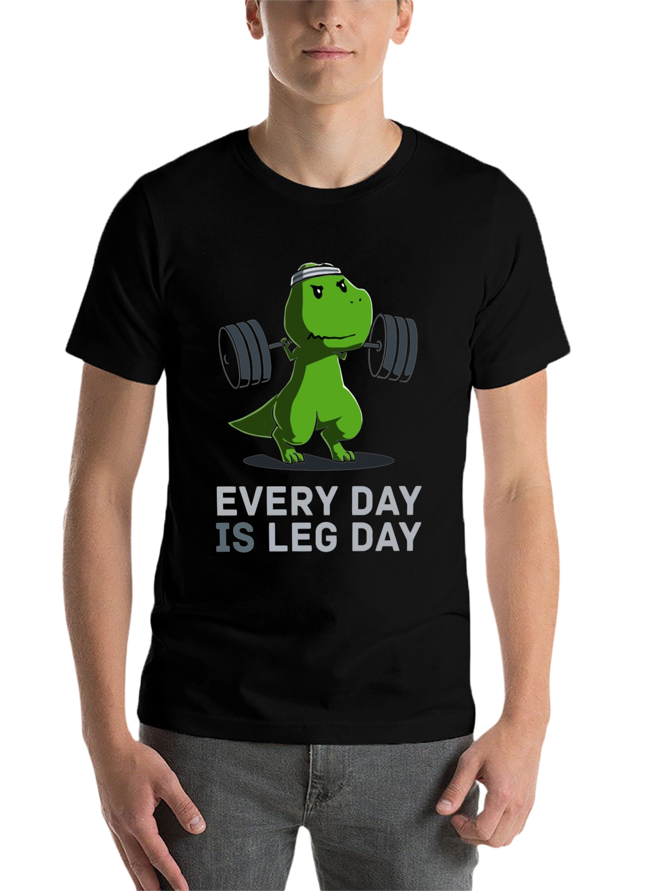 Black Dino Leg Day T-Shirt - Every Day Is Leg Day! view 7