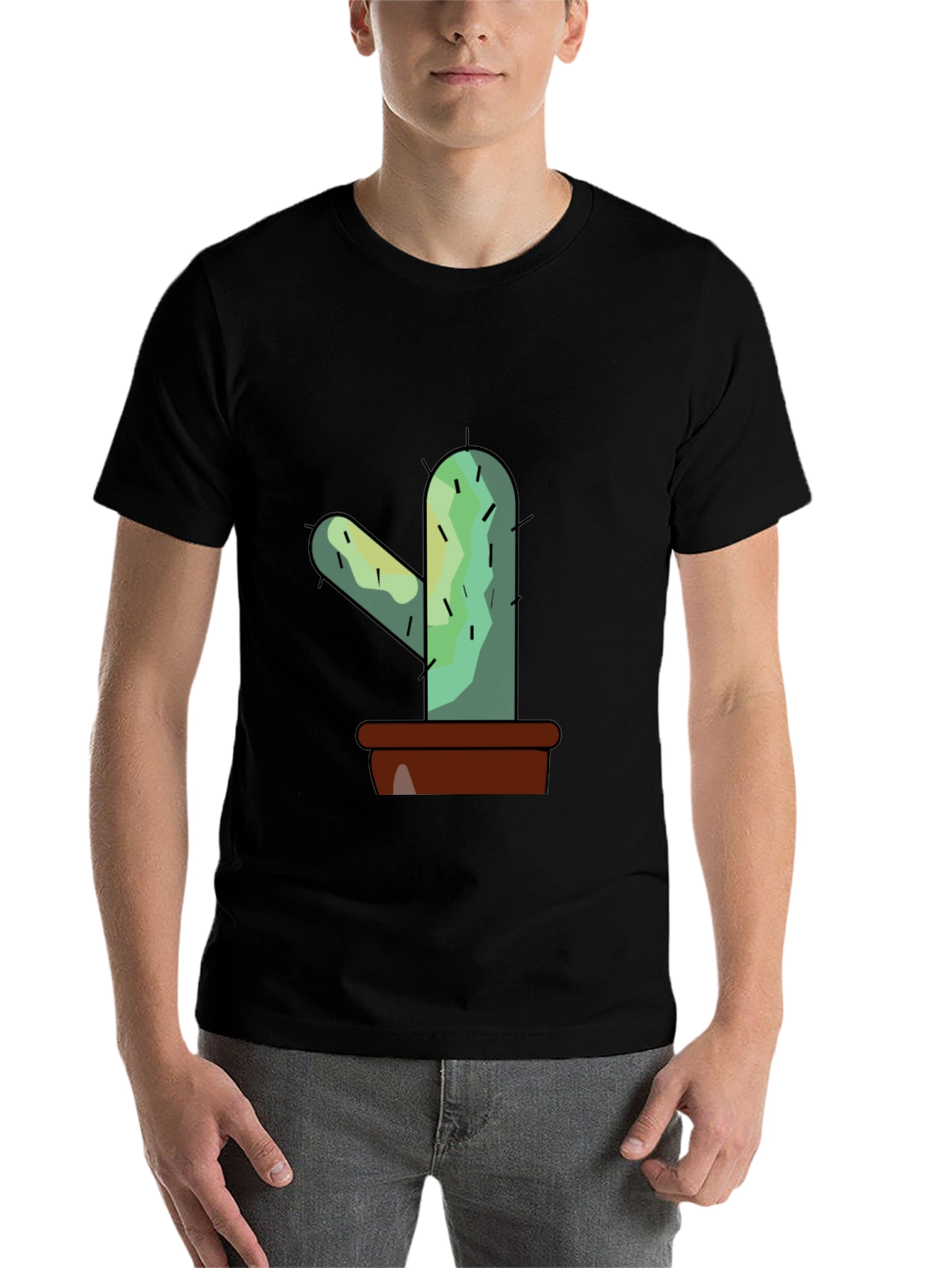 Black Cactus Graphic Tee - Trendy Unisex Style view 7
