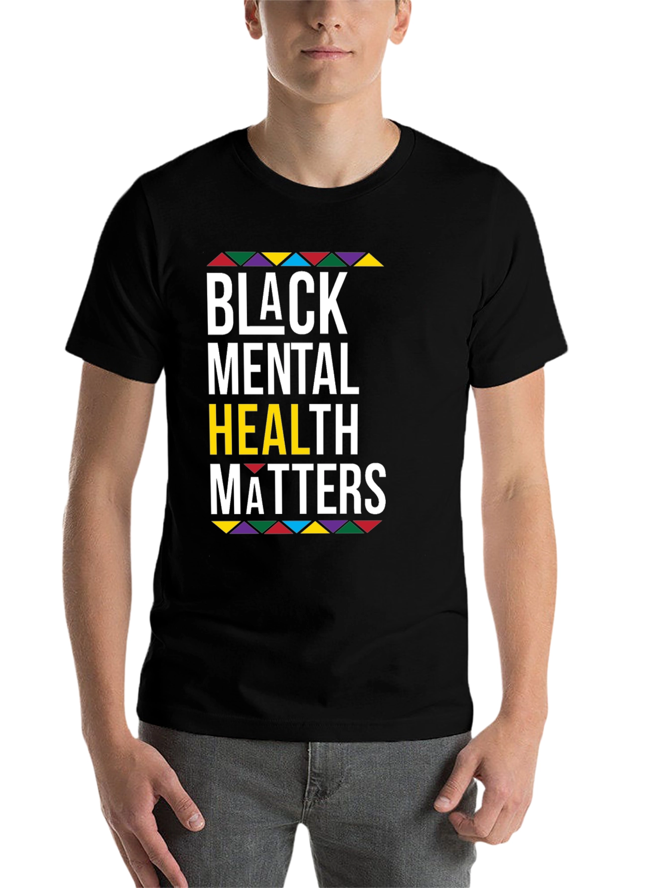 Black Black Mental Health Matters Graphic T-Shirt view 7