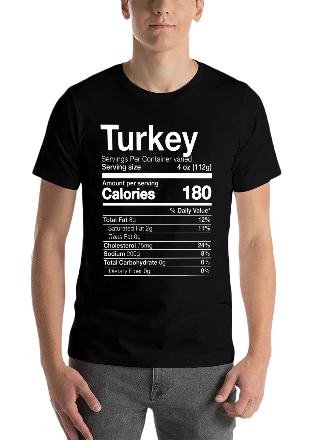 Black Turkey Nutritional Facts T-Shirt view 7