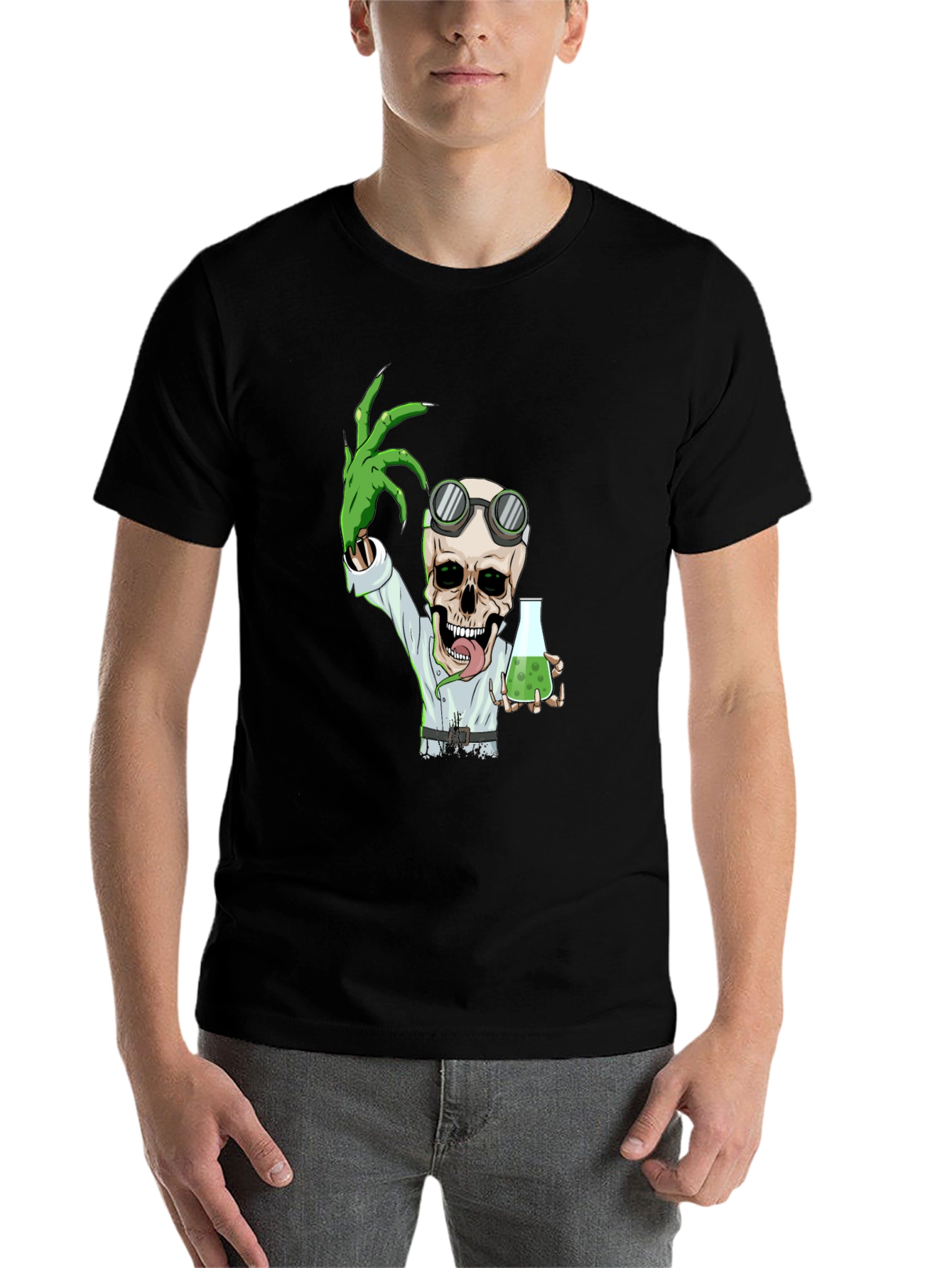 Black Mad Scientist Skeleton T-Shirt view 7