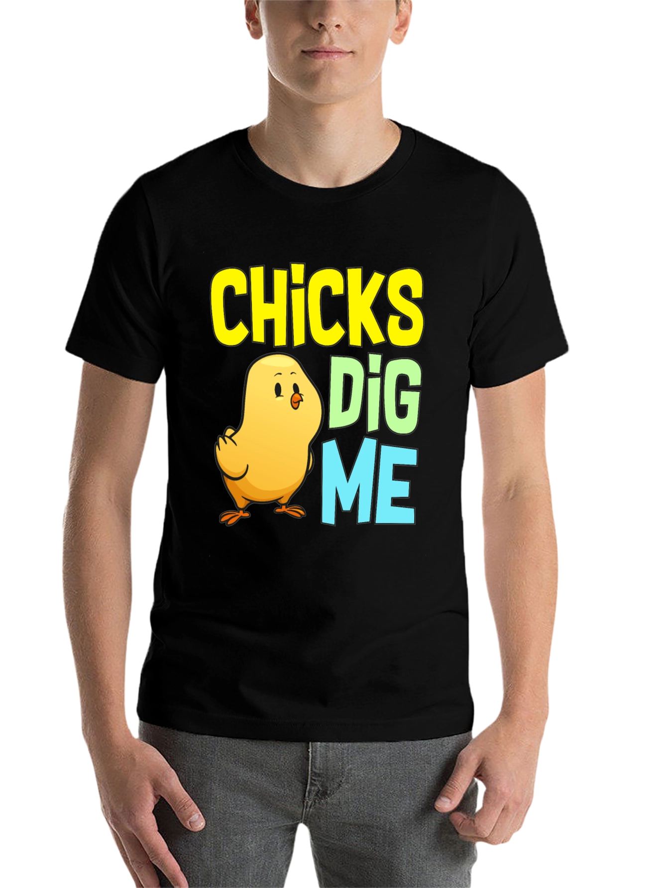 Black Chicks Dig Me Easter Chick T-Shirt view 7