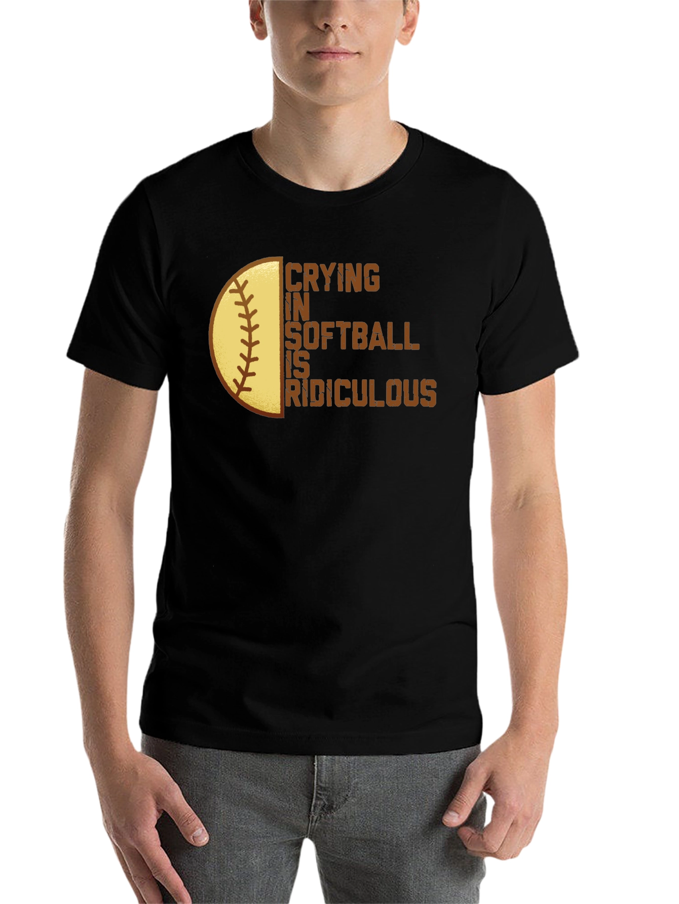 Black Crying in Softball is Ridiculous T-Shirt view 7