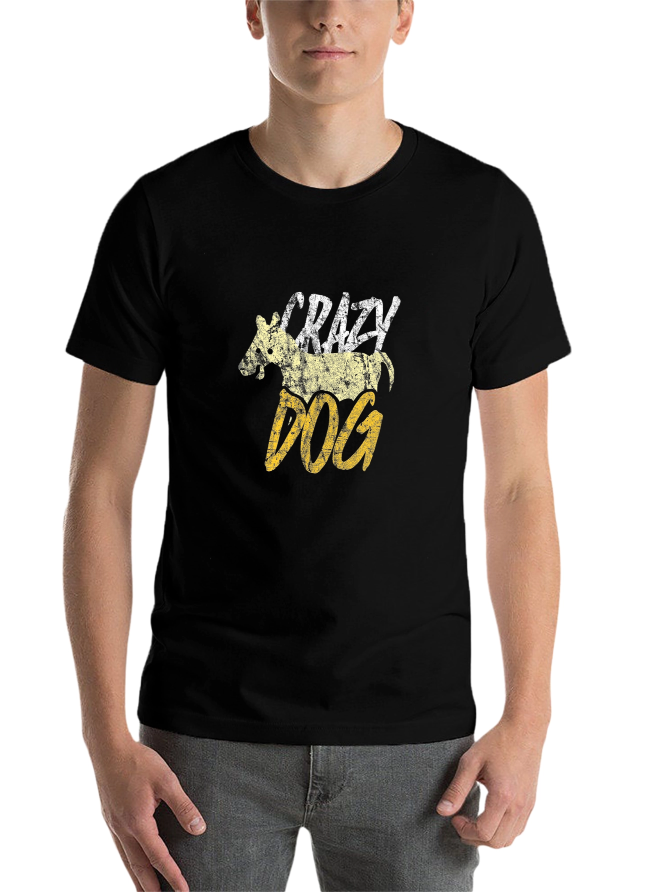 Black Crazy Dog Graphic T-Shirt view 7