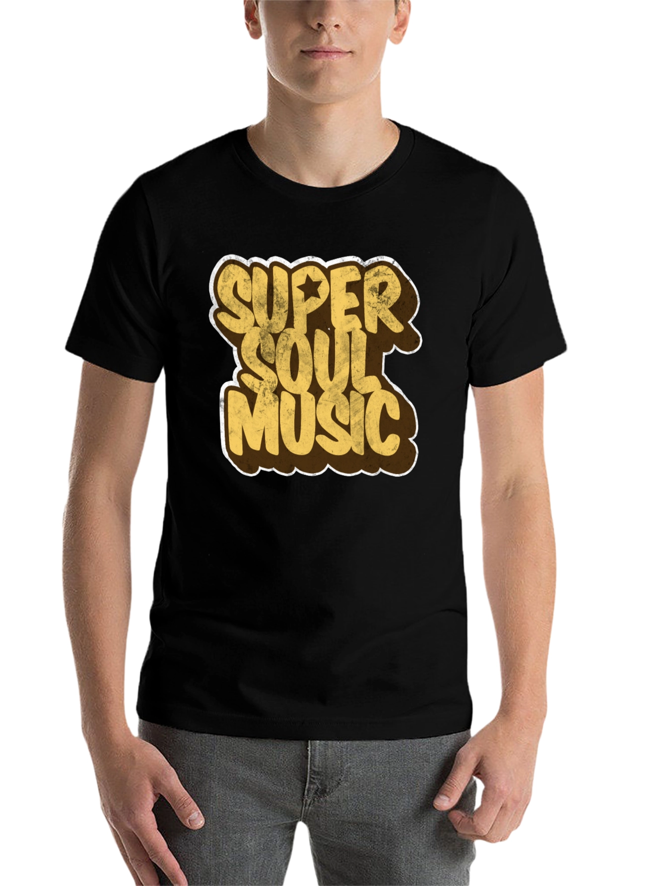 Black Super Soul Music Graphic T-Shirt view 7