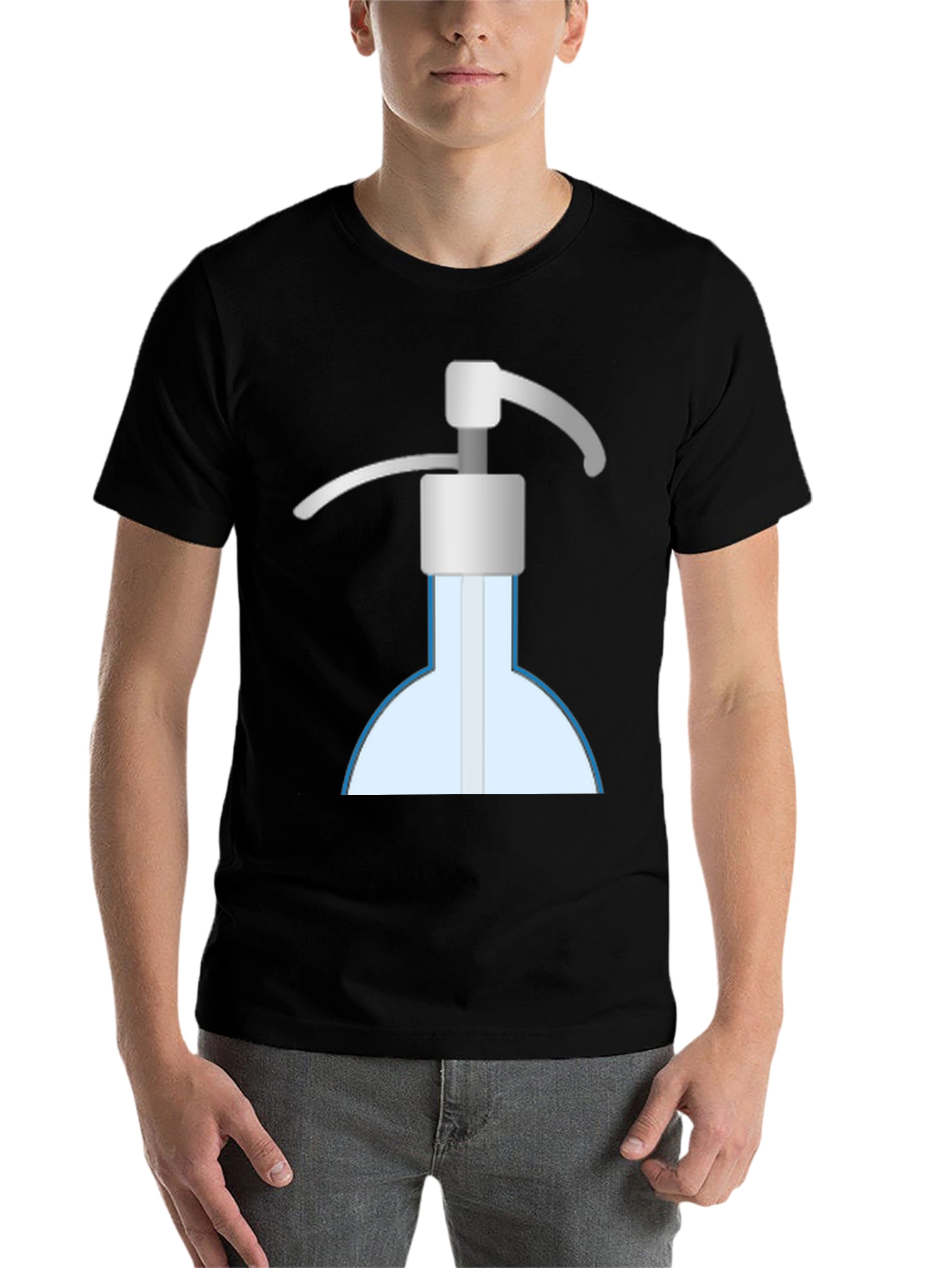 Black Novelty Hand Sanitizer Graphic T-Shirt view 7