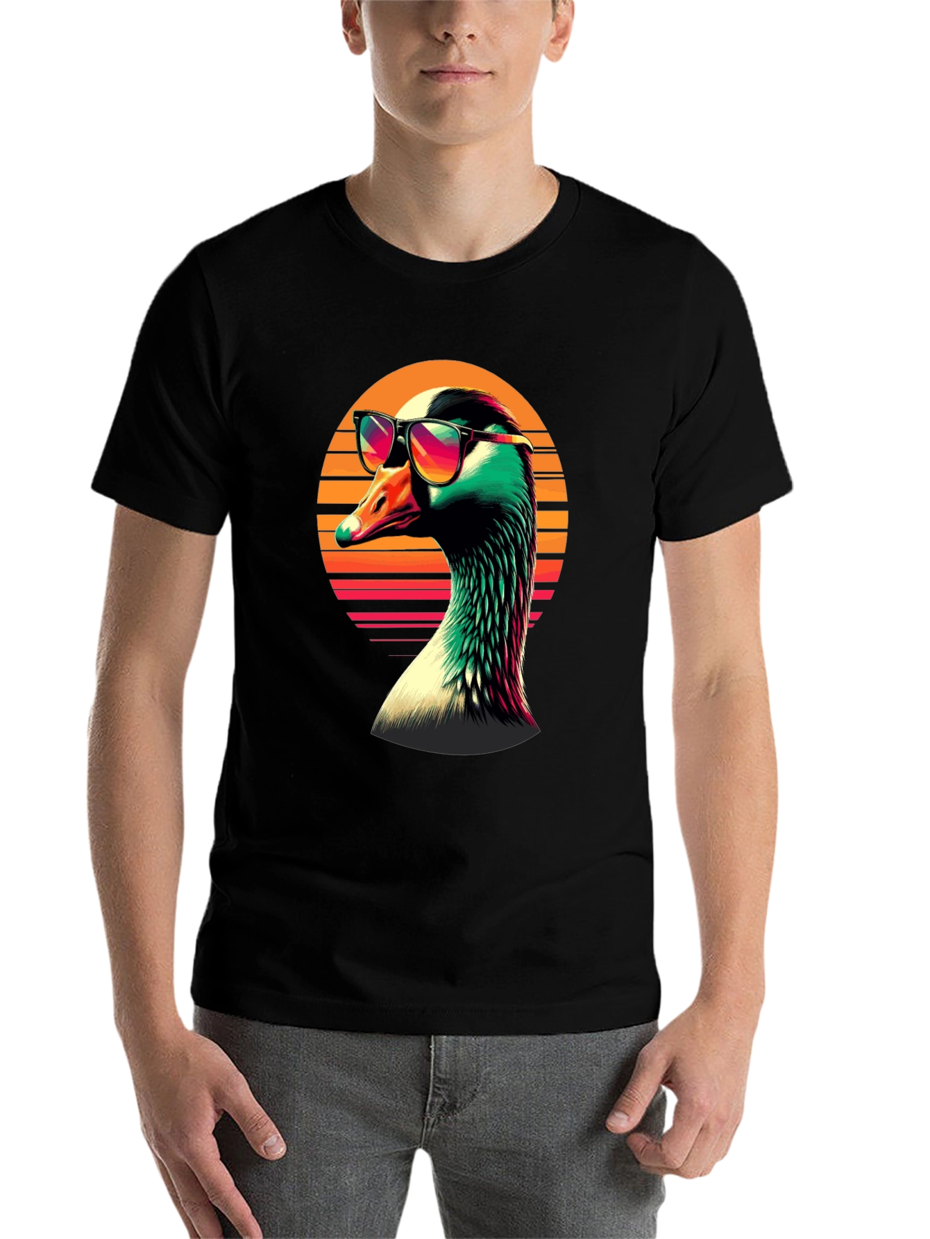 Black Retro Goose T-Shirt view 7