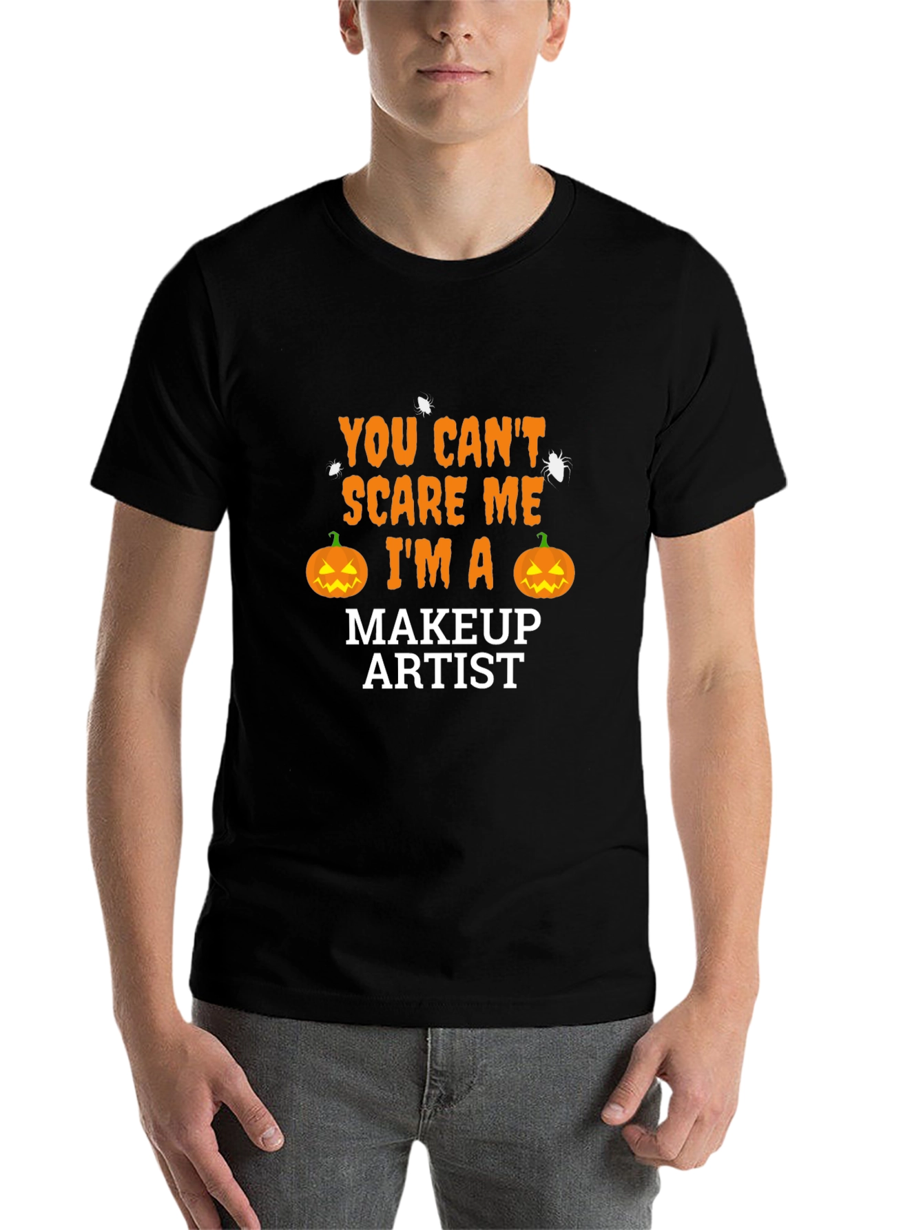 Black Makeup Artist Halloween Graphic T-Shirt view 7