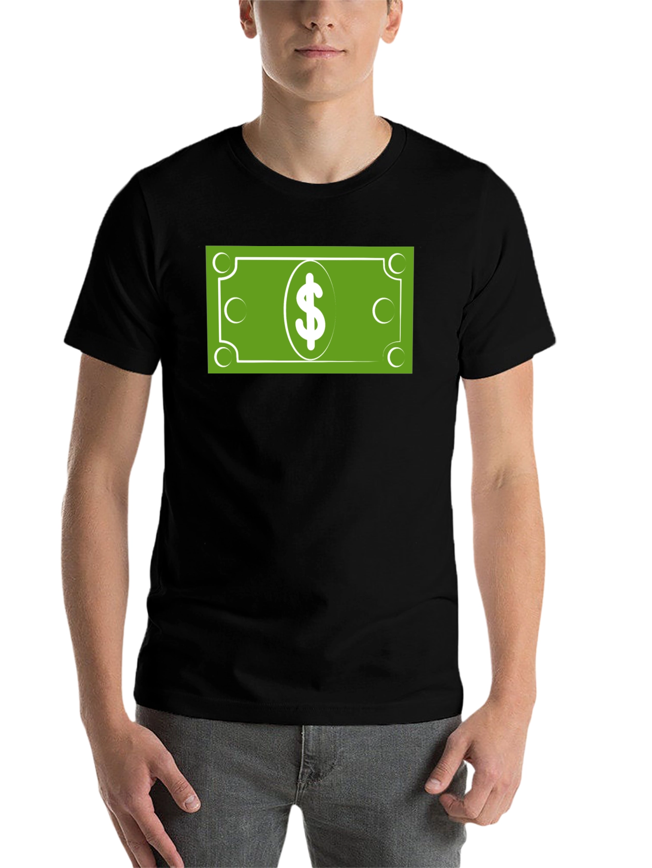 Black Money Graphic T-Shirt - Cool Casual Wear view 7