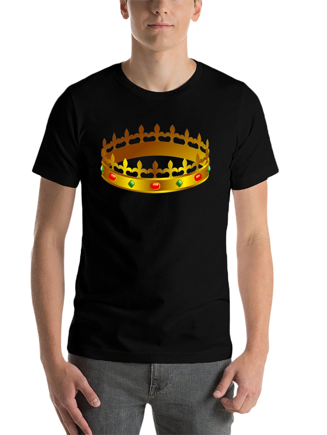 Black Regal Crown Graphic Tee - King/Queen Style view 7