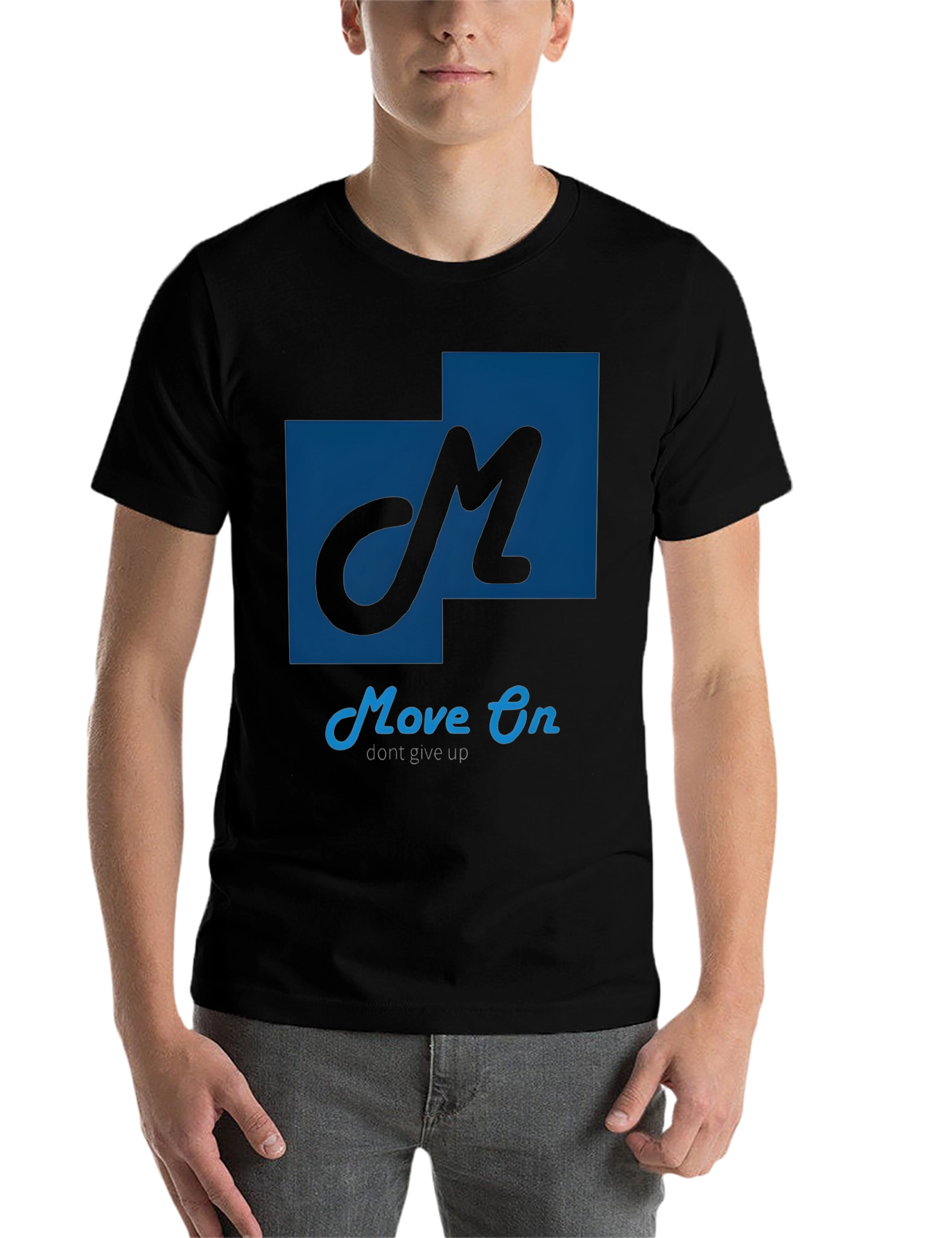Black Move On Graphic T-Shirt - Motivational Design view 7