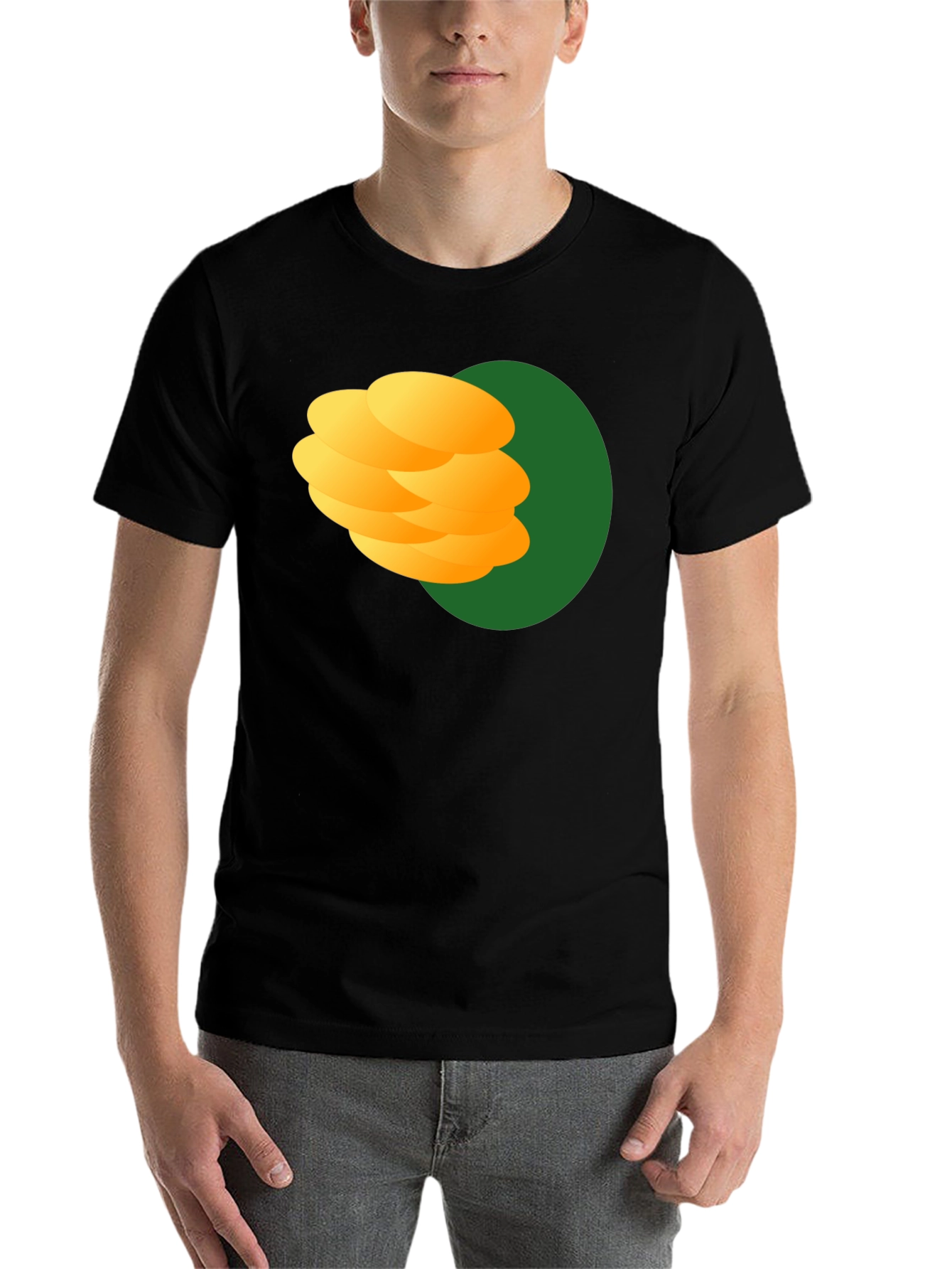 Stack of Pancakes Graphic Black T-Shirt - 7
